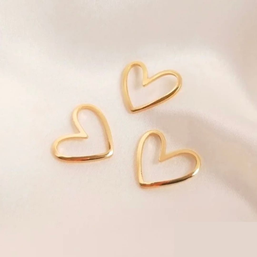 14K Gold Plated Heart Charm - 1 Pc