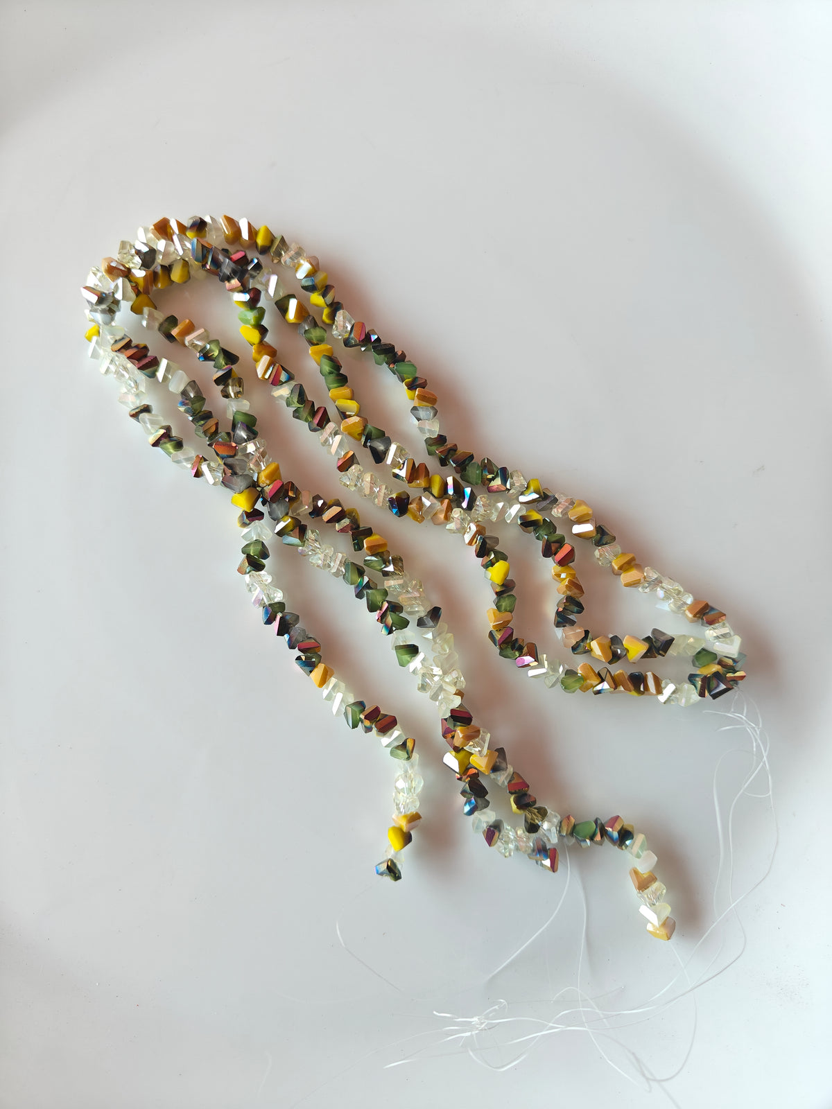 Premium Green & Yellow Triangle Crystal Beads