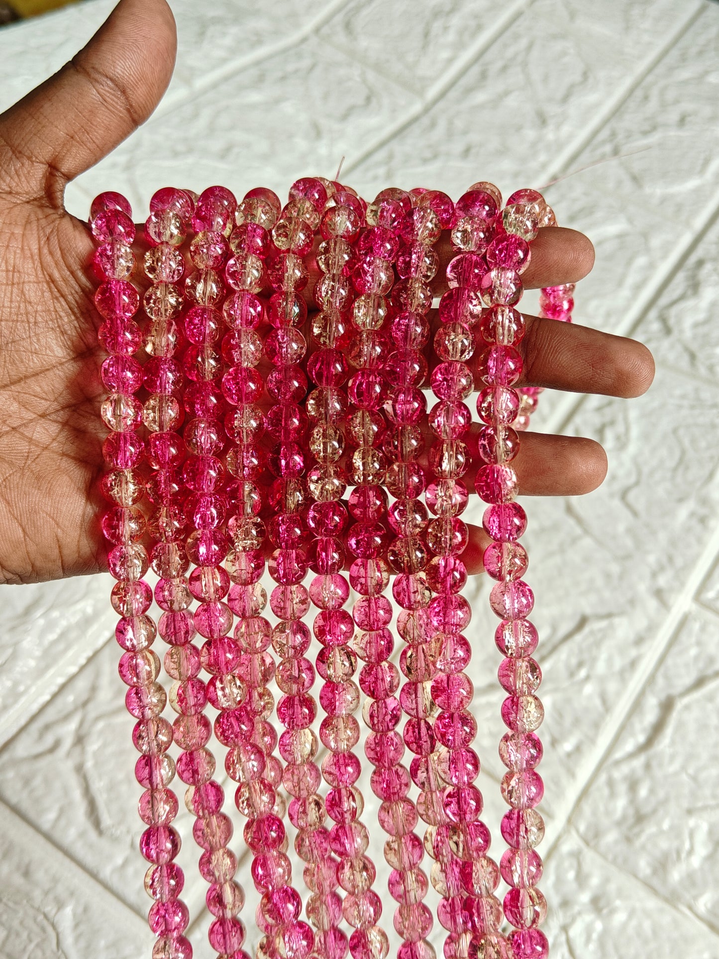 Dual Shade Crackle Beads - approx. 100 beads