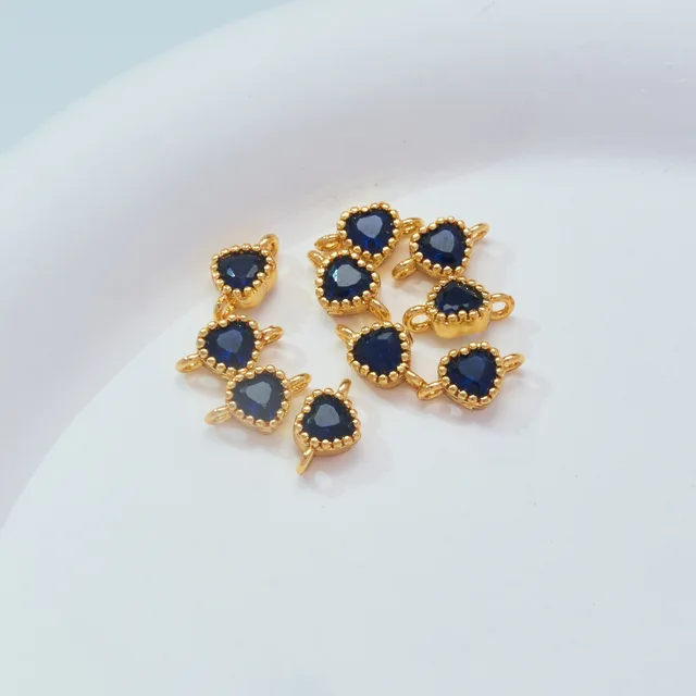 CZ Heart Connector Charm - 1 Piece