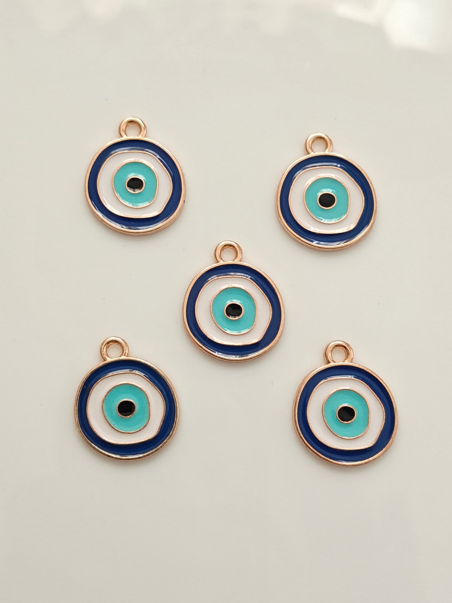 Round Evil Eye Enamel Charm - 1 Piece
