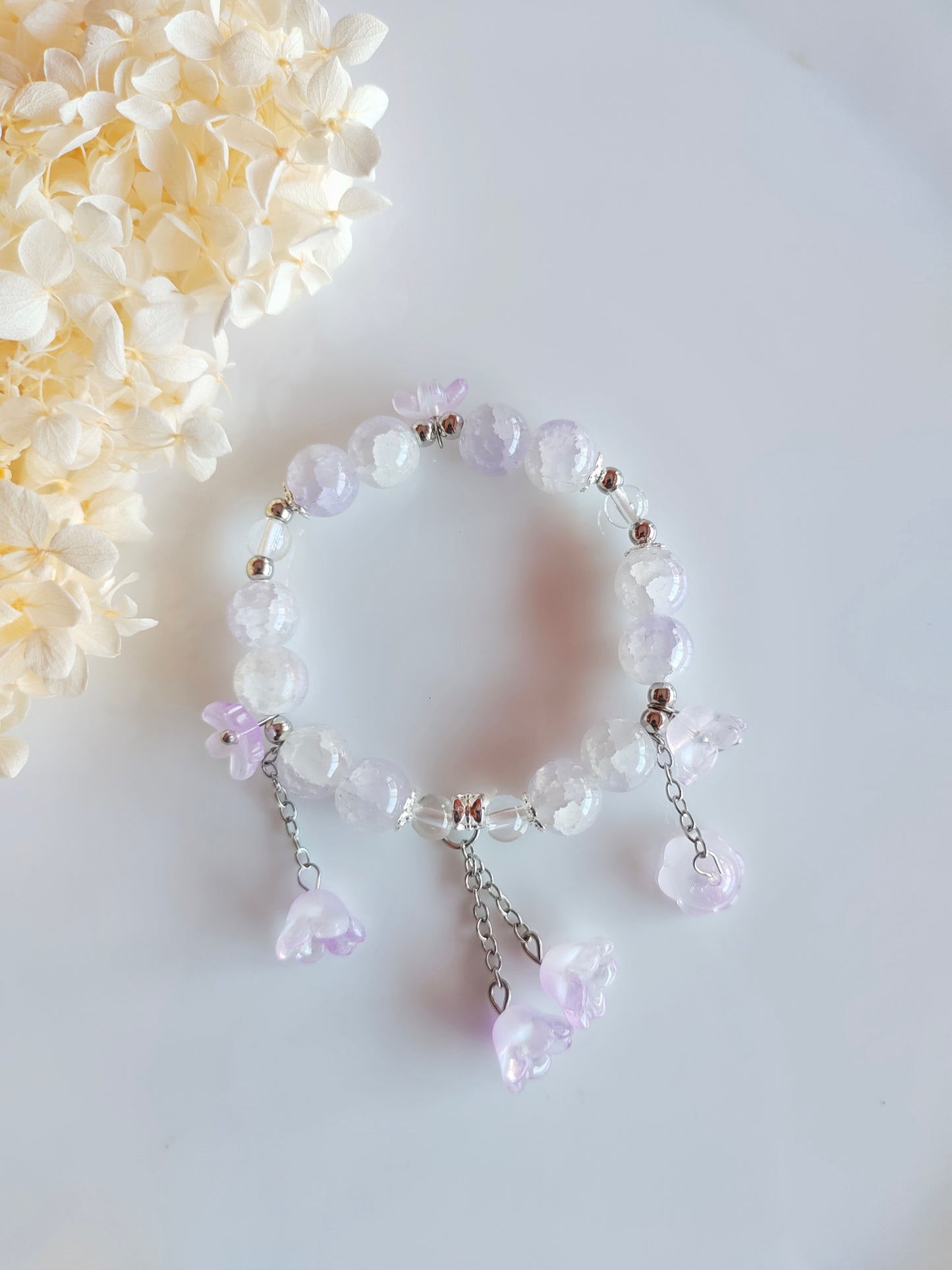 Floral Grace Bracelet - Purple
