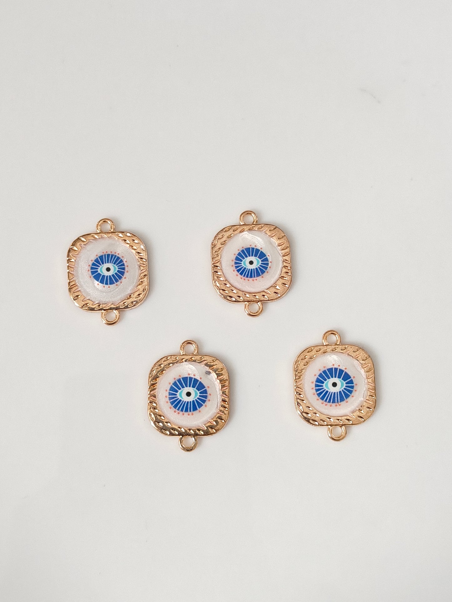 Square Evil Eye Connector Charm - 1 Piece