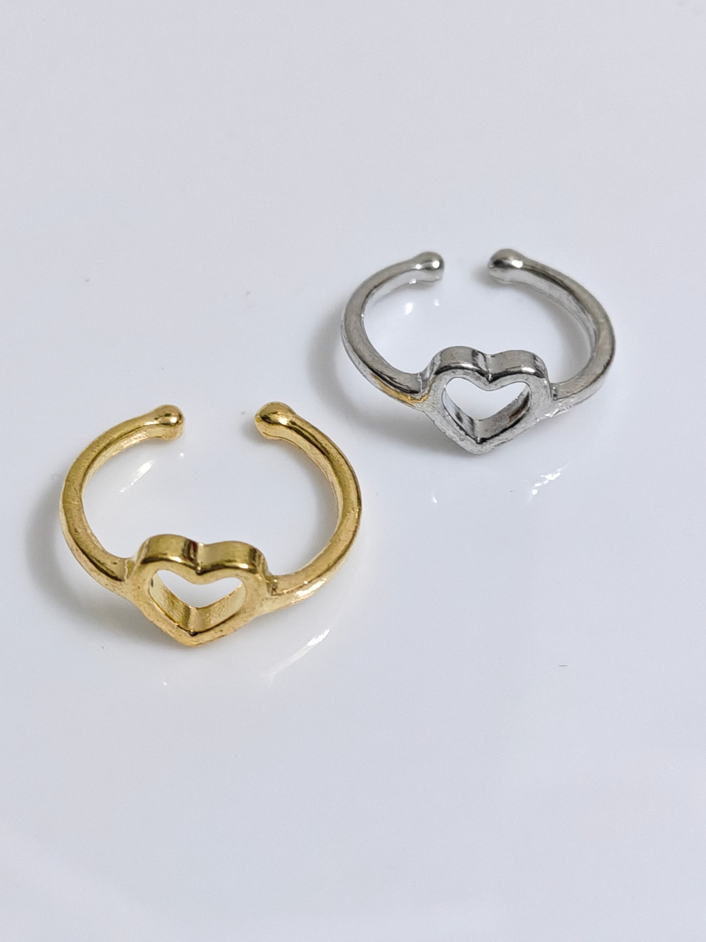 Heart Open Ring 7*5mm - 1 Piece - Adjustable