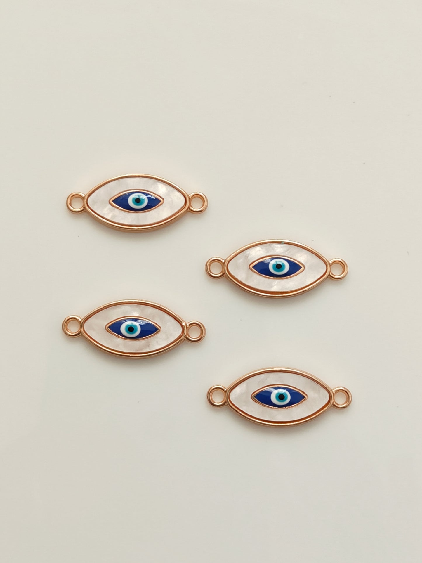 Evil Eye Enamel Connector Charm - 1 Piece