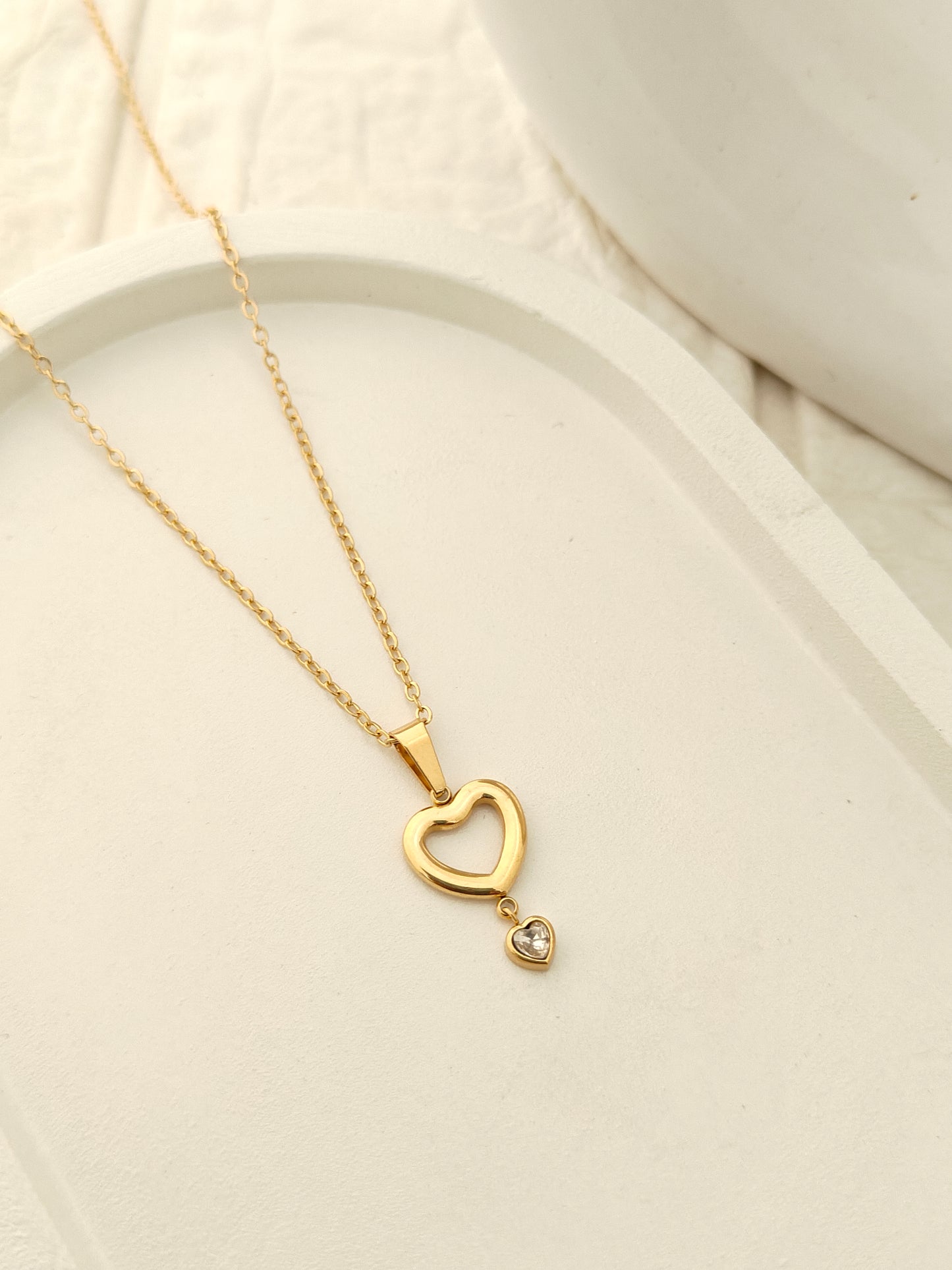 Twin Glow Heart Necklace