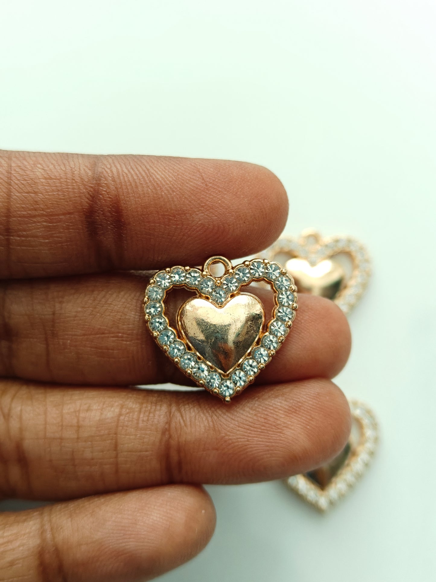 Layered Heart Charm - 1 Pc