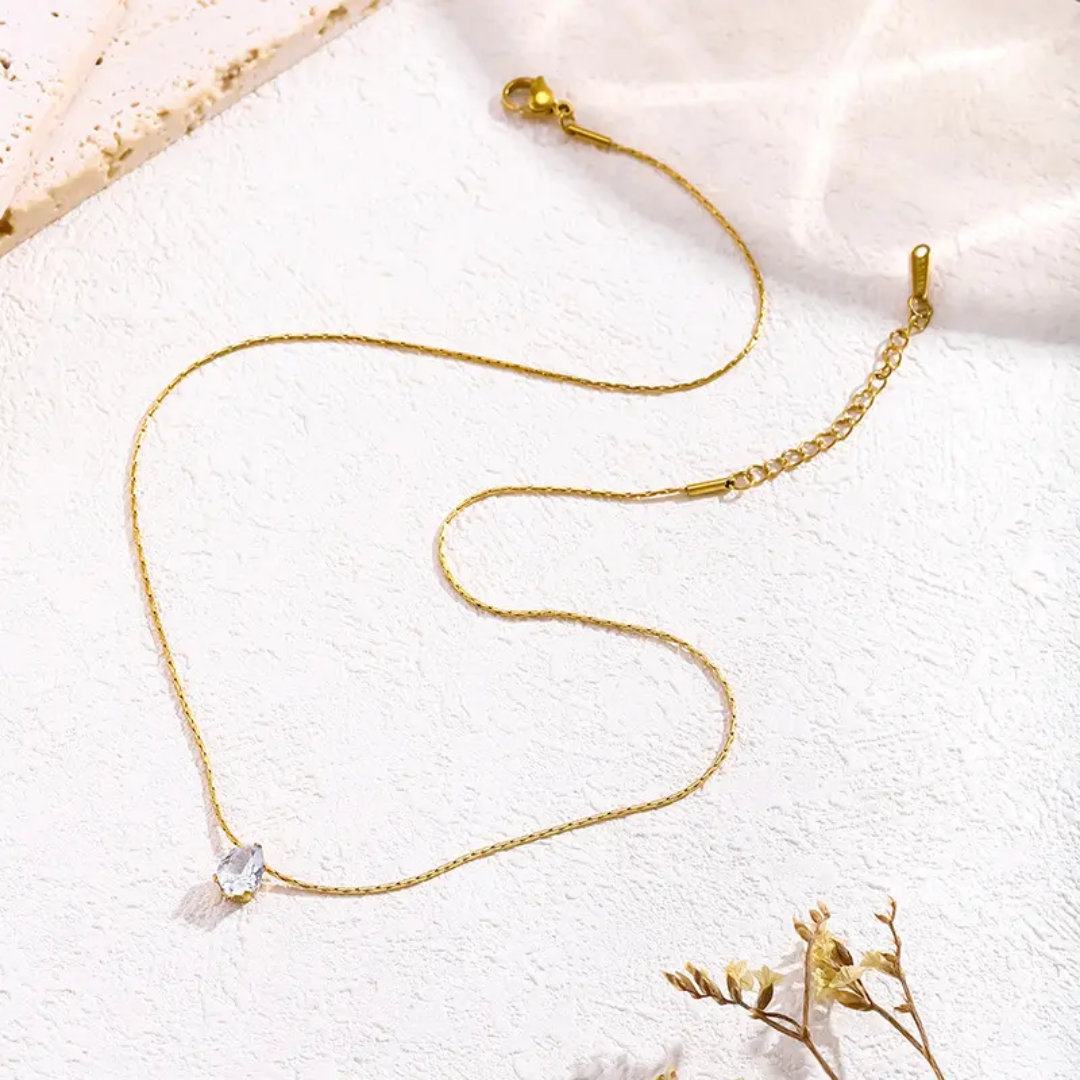 Drop Stone Pendant Chain