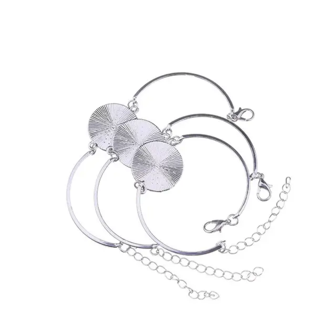 Silver Bracelet Round 20mm 1 Piece - Design 15