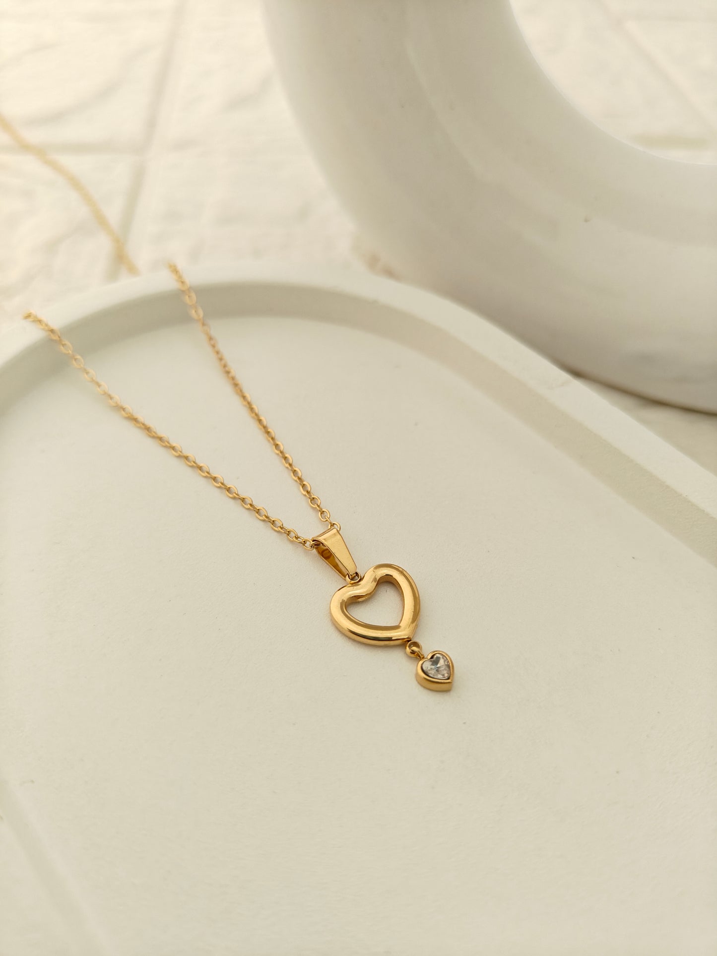 Twin Glow Heart Necklace