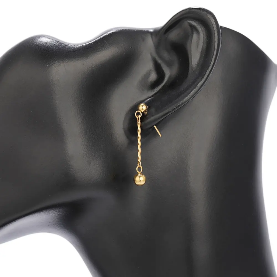 Twisted Bar Connector SS 18k Gold PVD Plated - 1 Piece