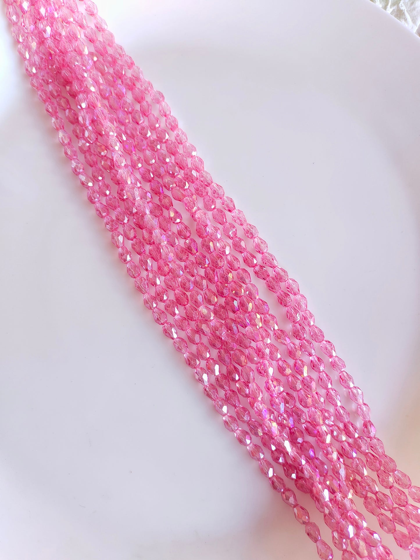 Drop 8*5mm Crystal Beads Dark Pink