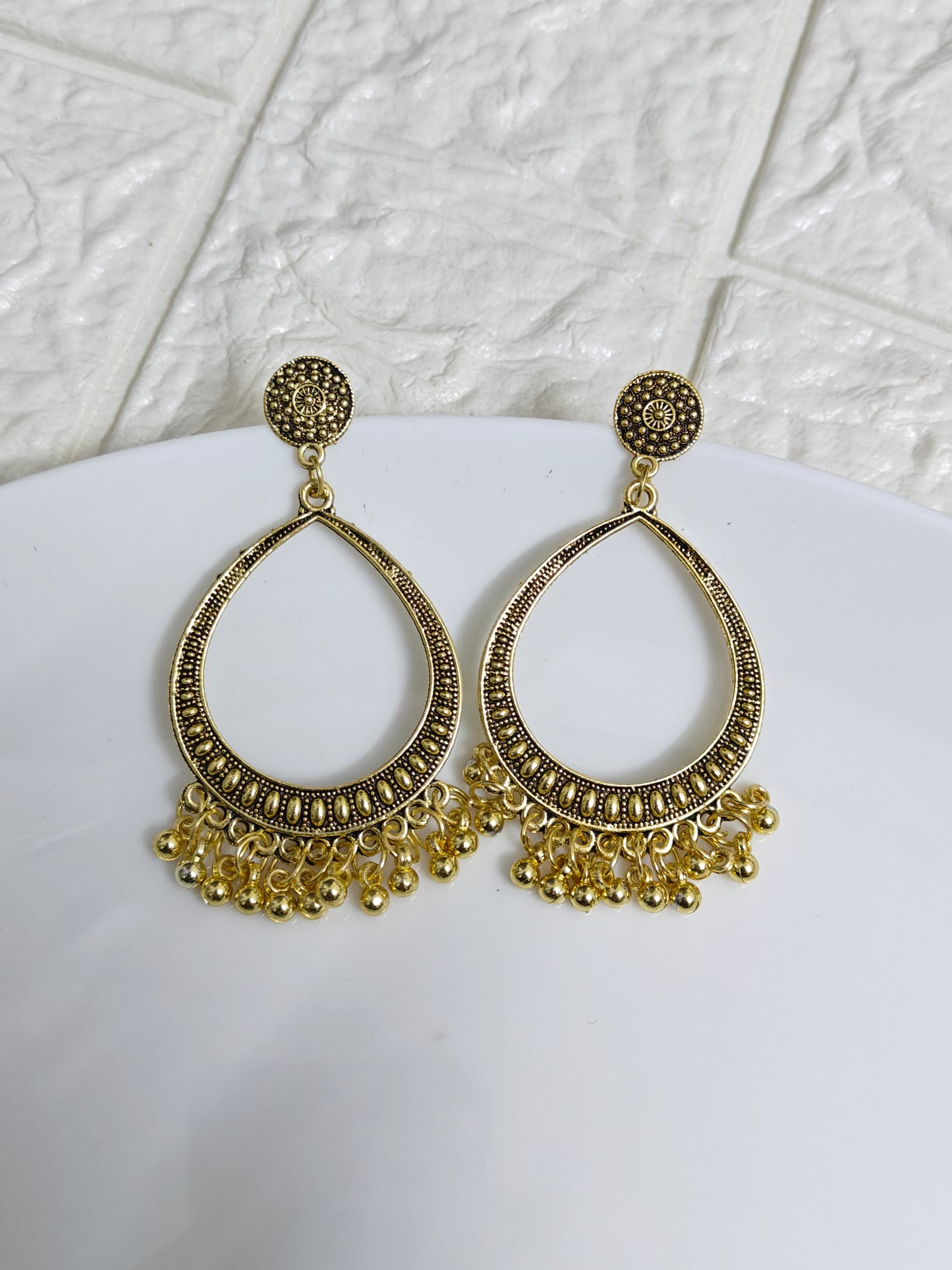 Gold Drop Jhumka Base - 1 Pair