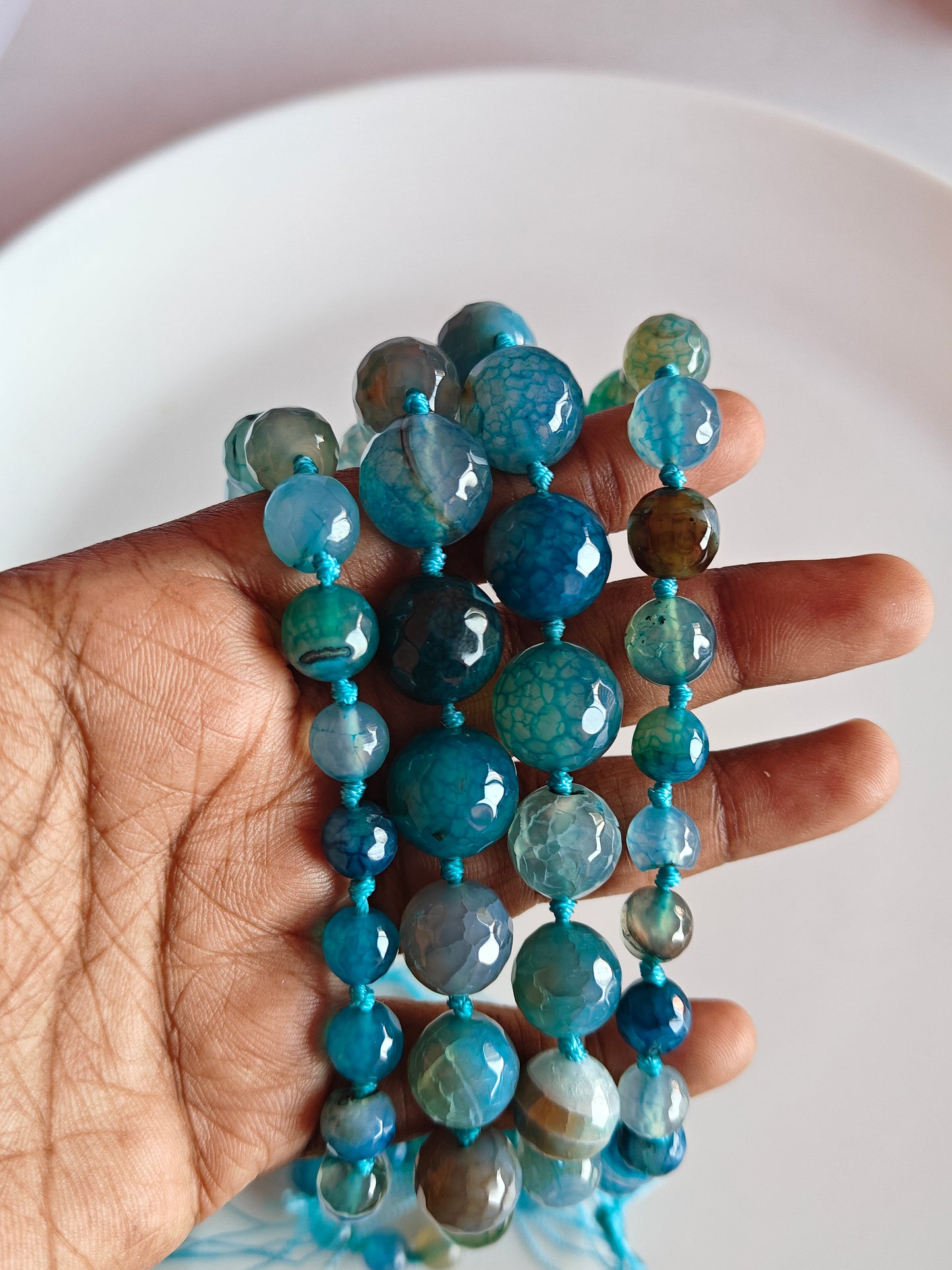 Blue Multi size Beads - 1 String