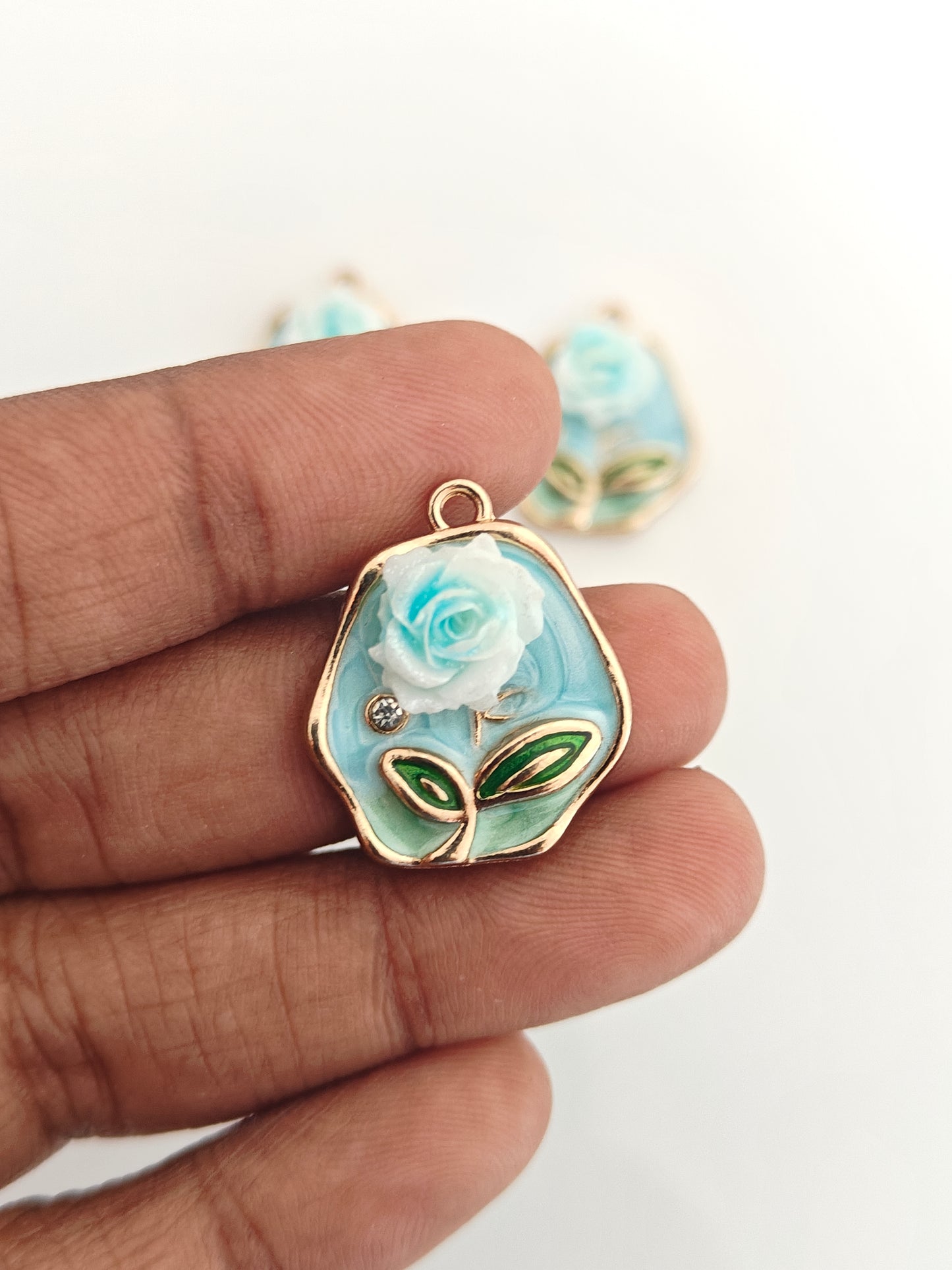 Blue Rose Charm - 1 Piece