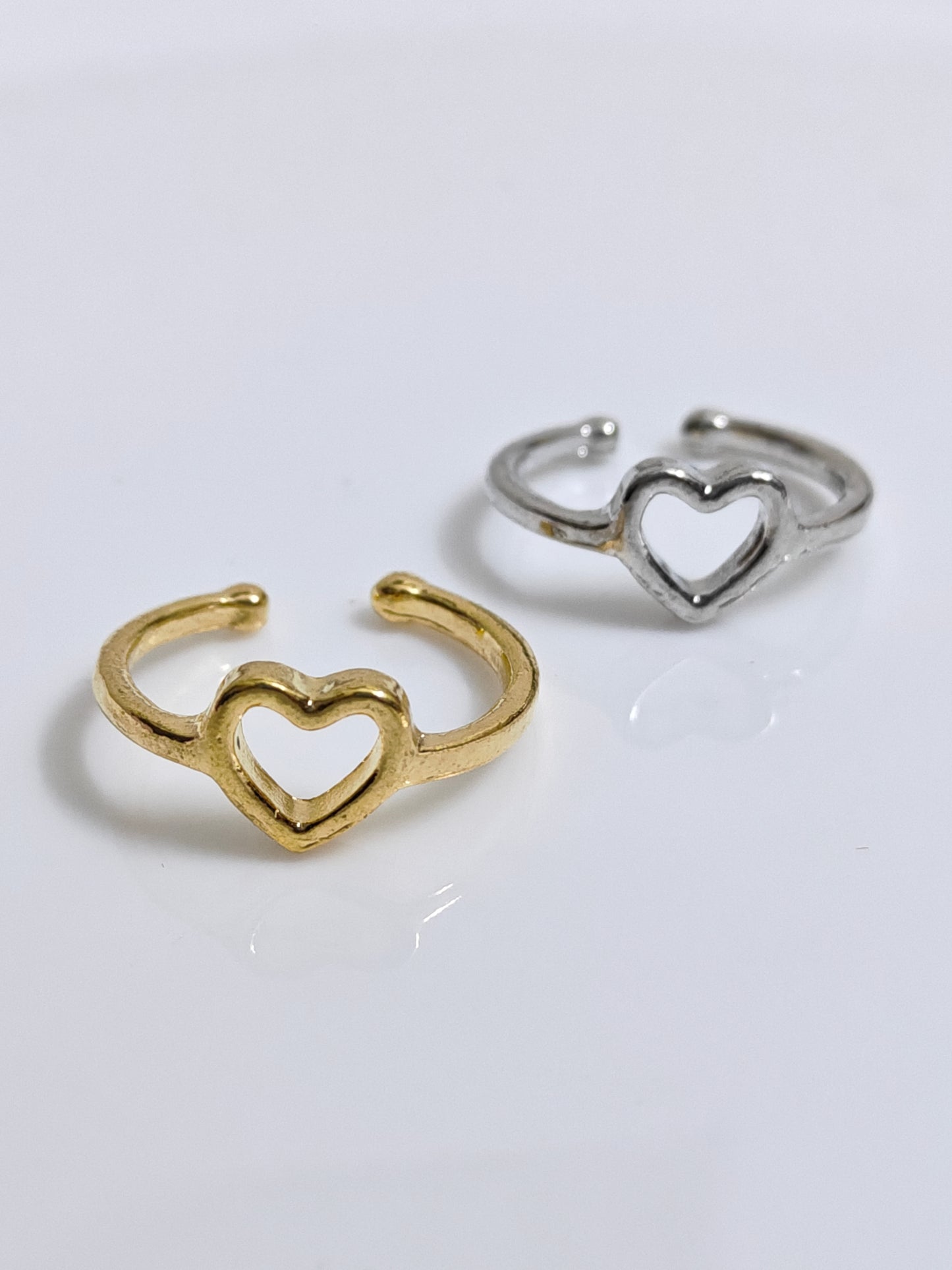 Heart Open Ring 7*5mm - 1 Piece - Adjustable