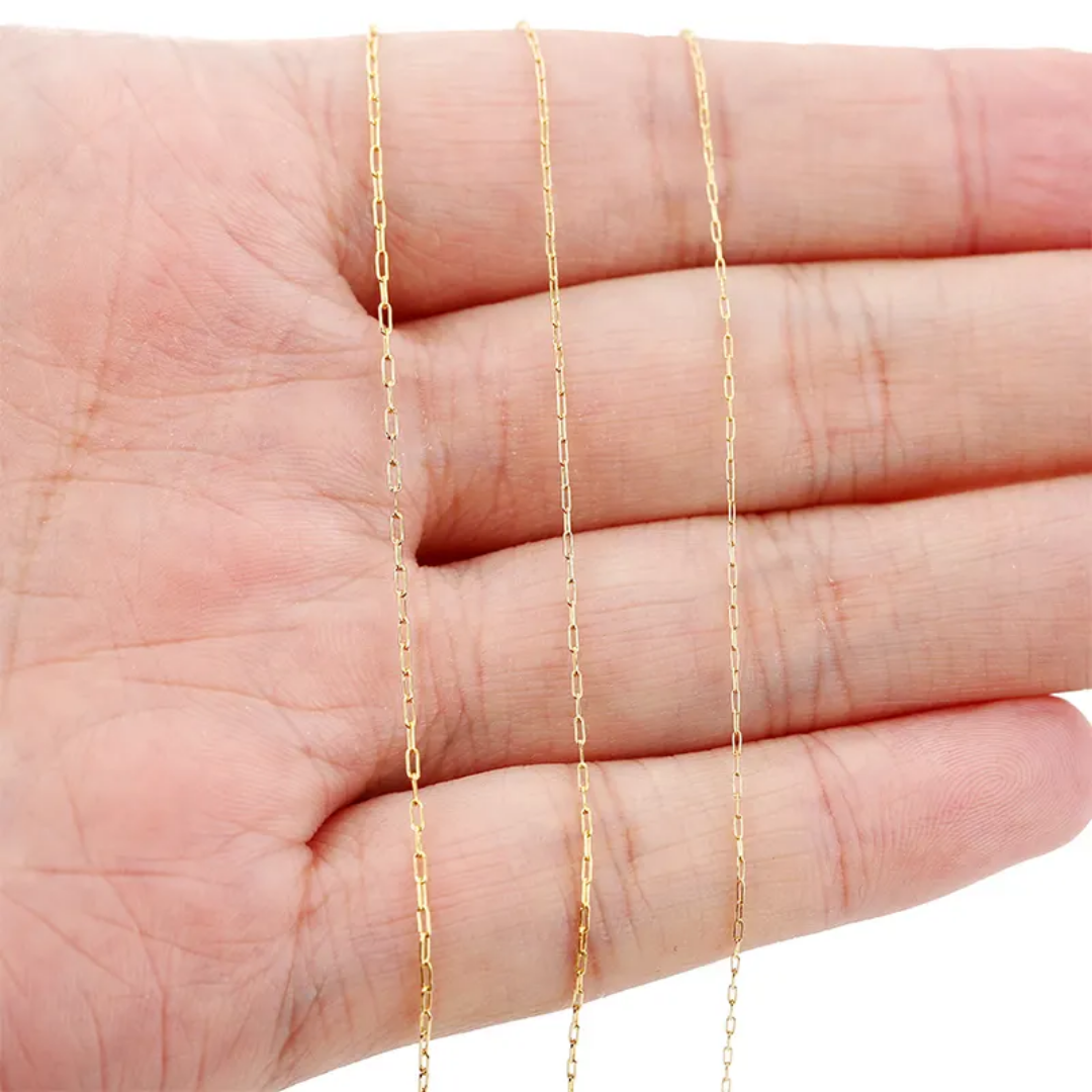Stainless Steel Gold Oval Thin Chain - 45-50 cms