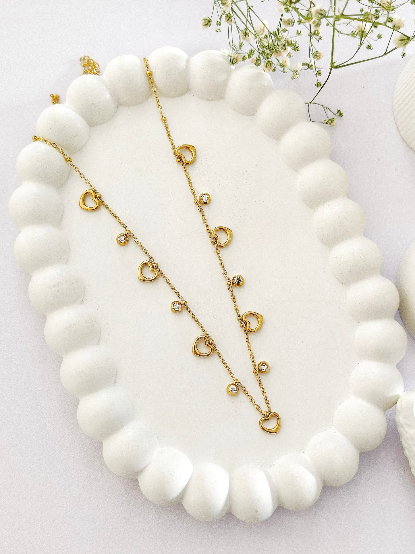 Multi Heart Charm Necklace
