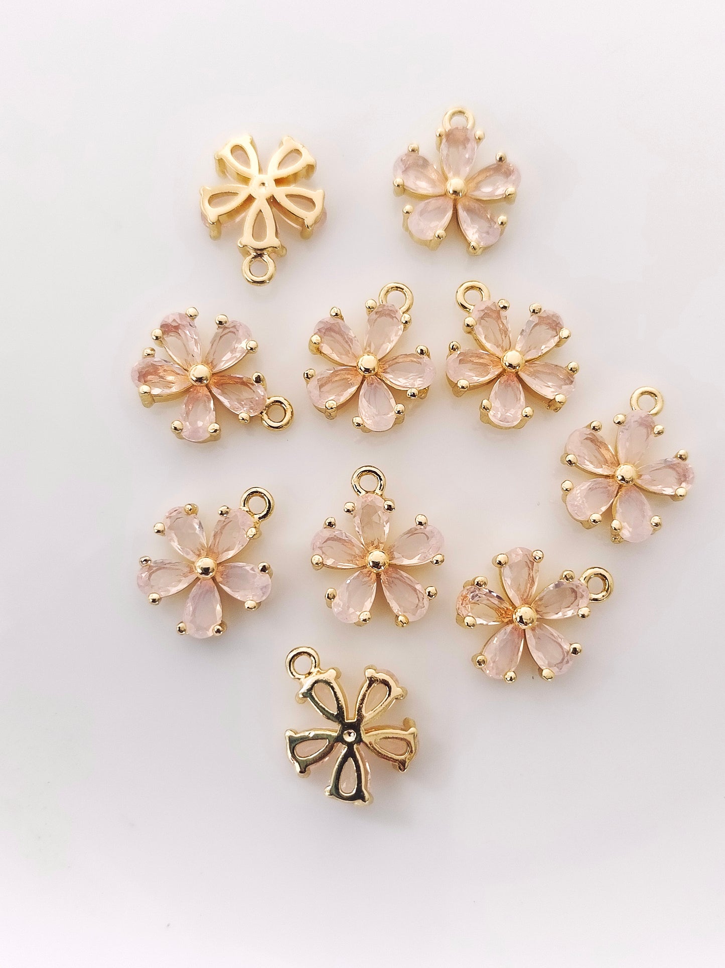 CZ Flower Charm - 1 Piece