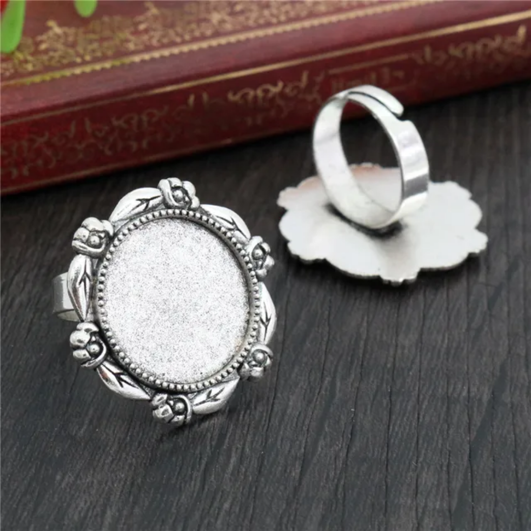 Antique Silver Ring Base 20mm - 1 Piece