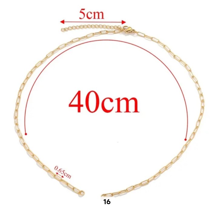 18k Gold PVD Plated Stainless Steel Double Loop Paperclip Chain (Anti Tarnish) - 1 Piece