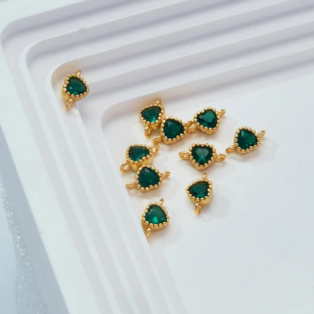 CZ Heart Connector Charm - 1 Piece