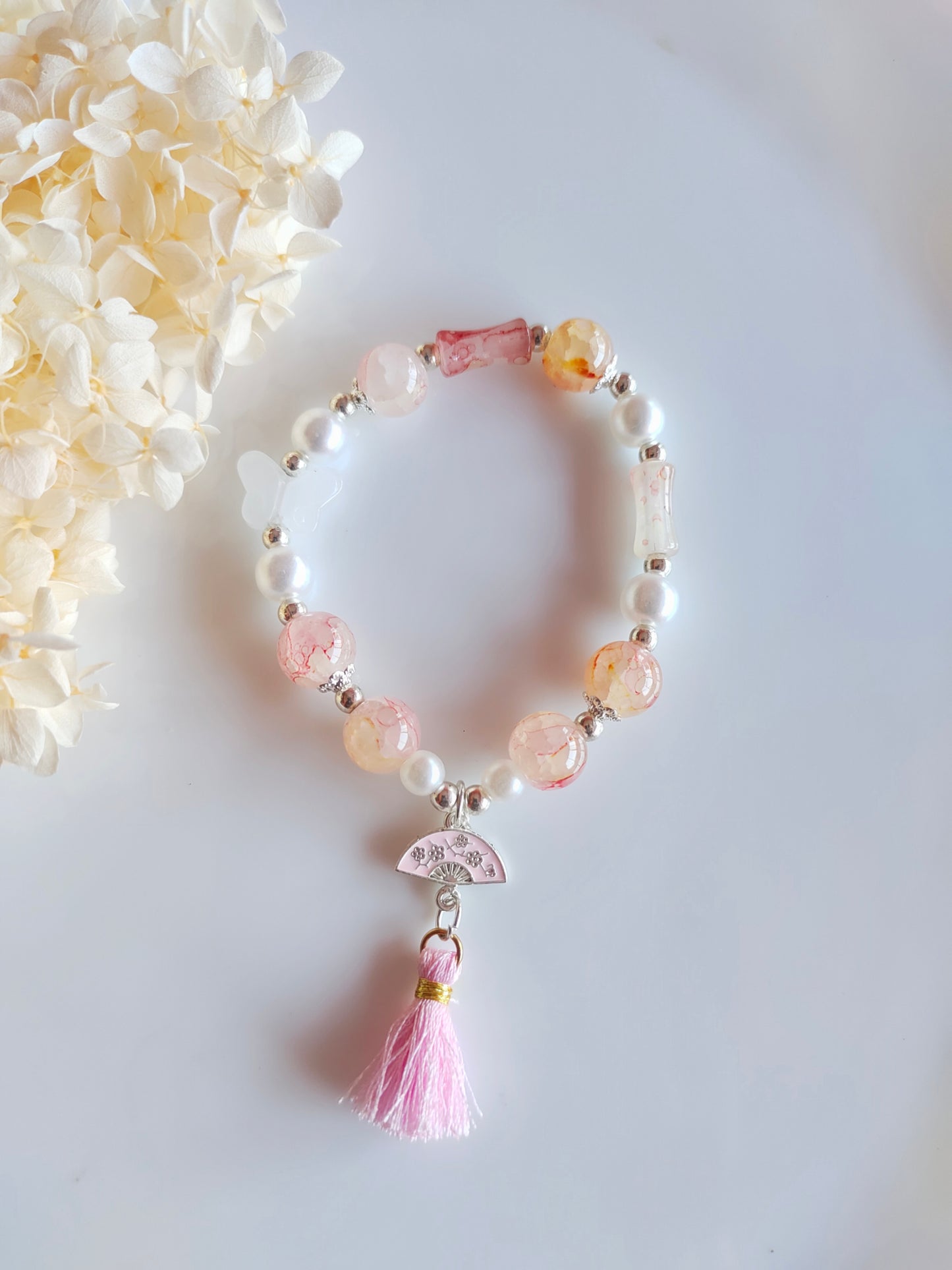 Whisper Tassel Bracelet - Pale Red