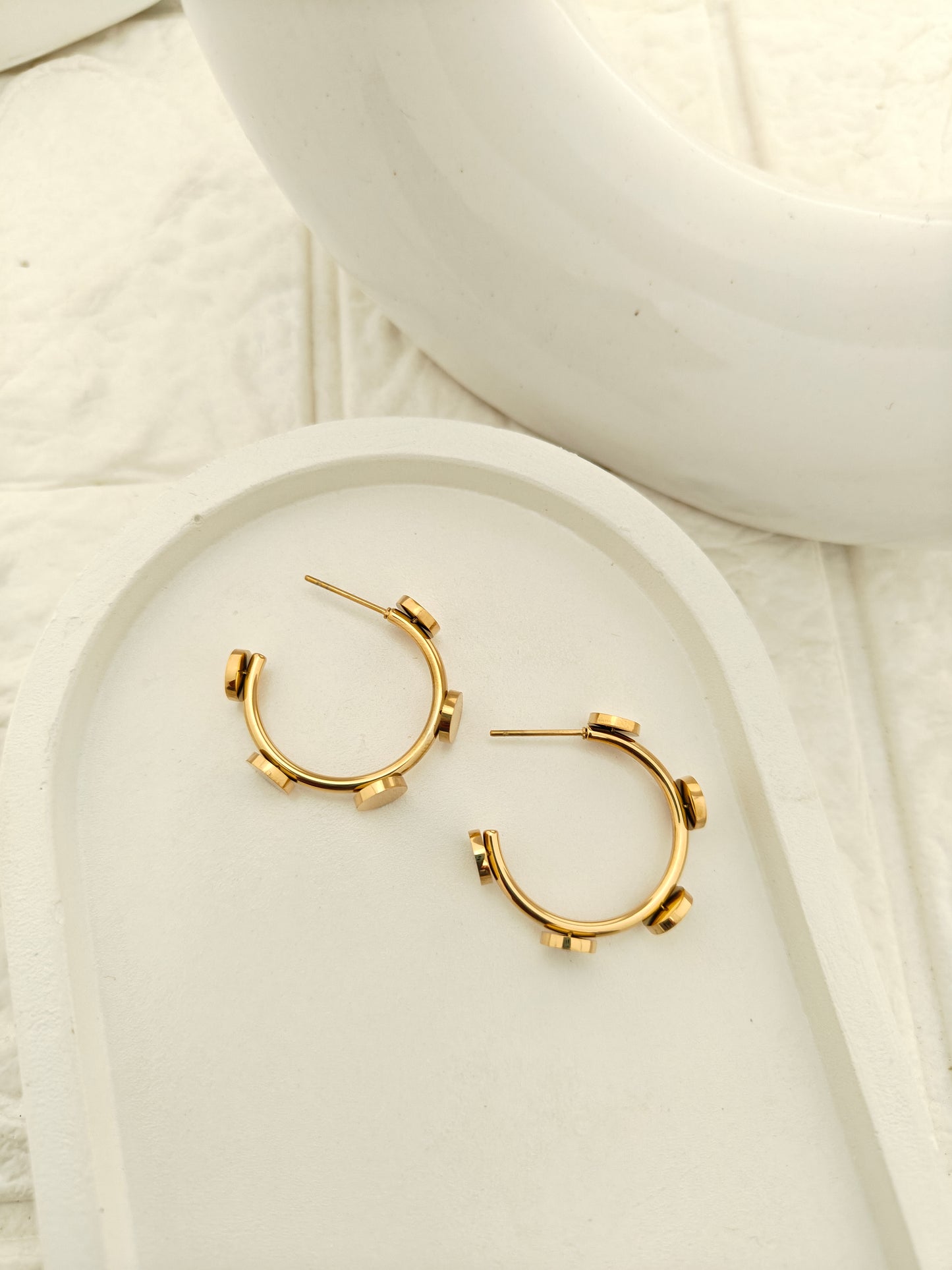 Luna Dot Hoops