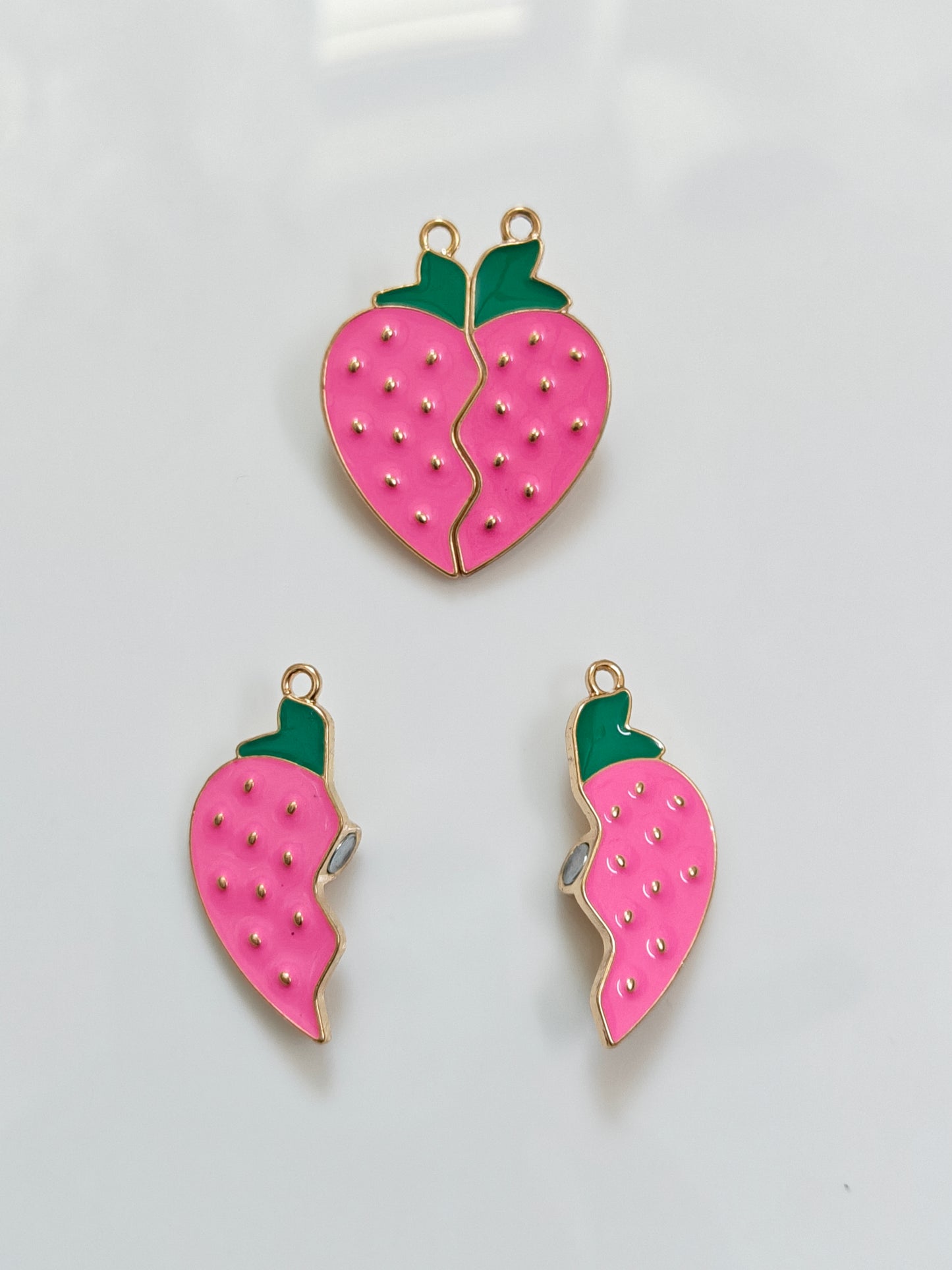 Strawberry Magnetic Connector Charm - 1 Piece