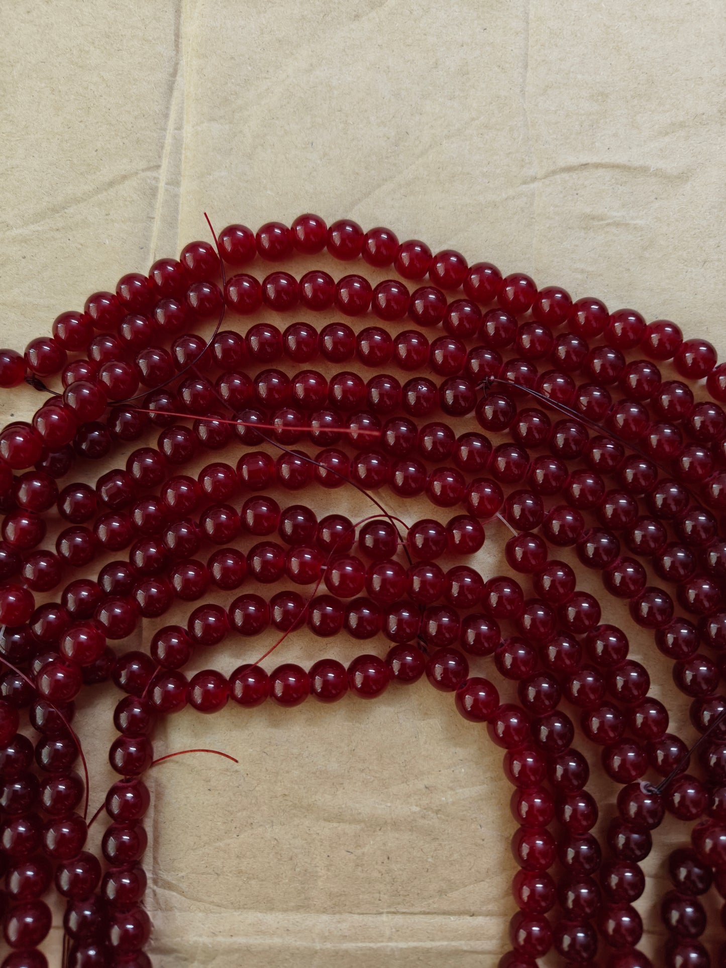 Jelly Beads Maroon - approx. 100 beads