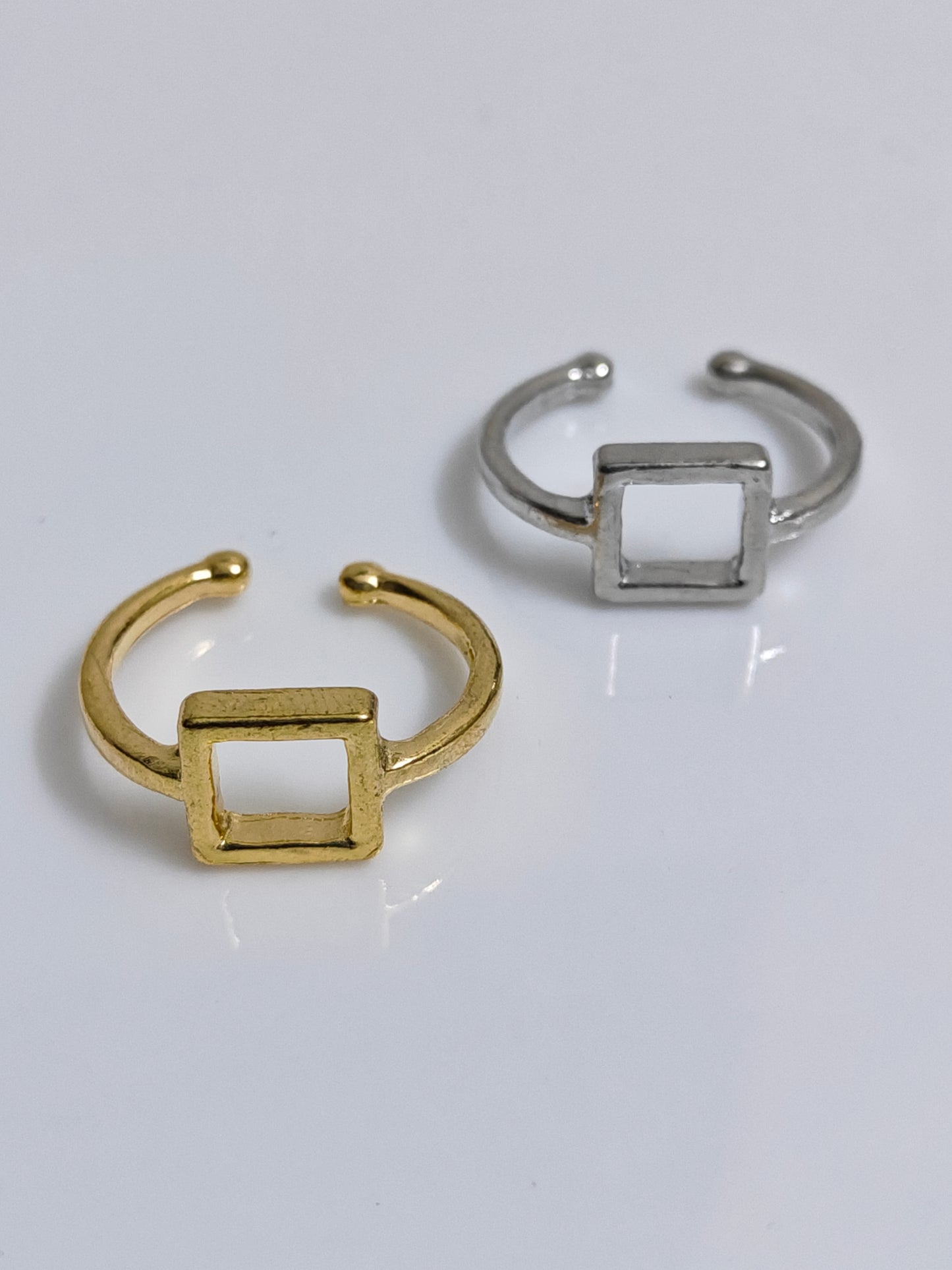 Square Open Ring 7mm - 1 Piece - Adjustable