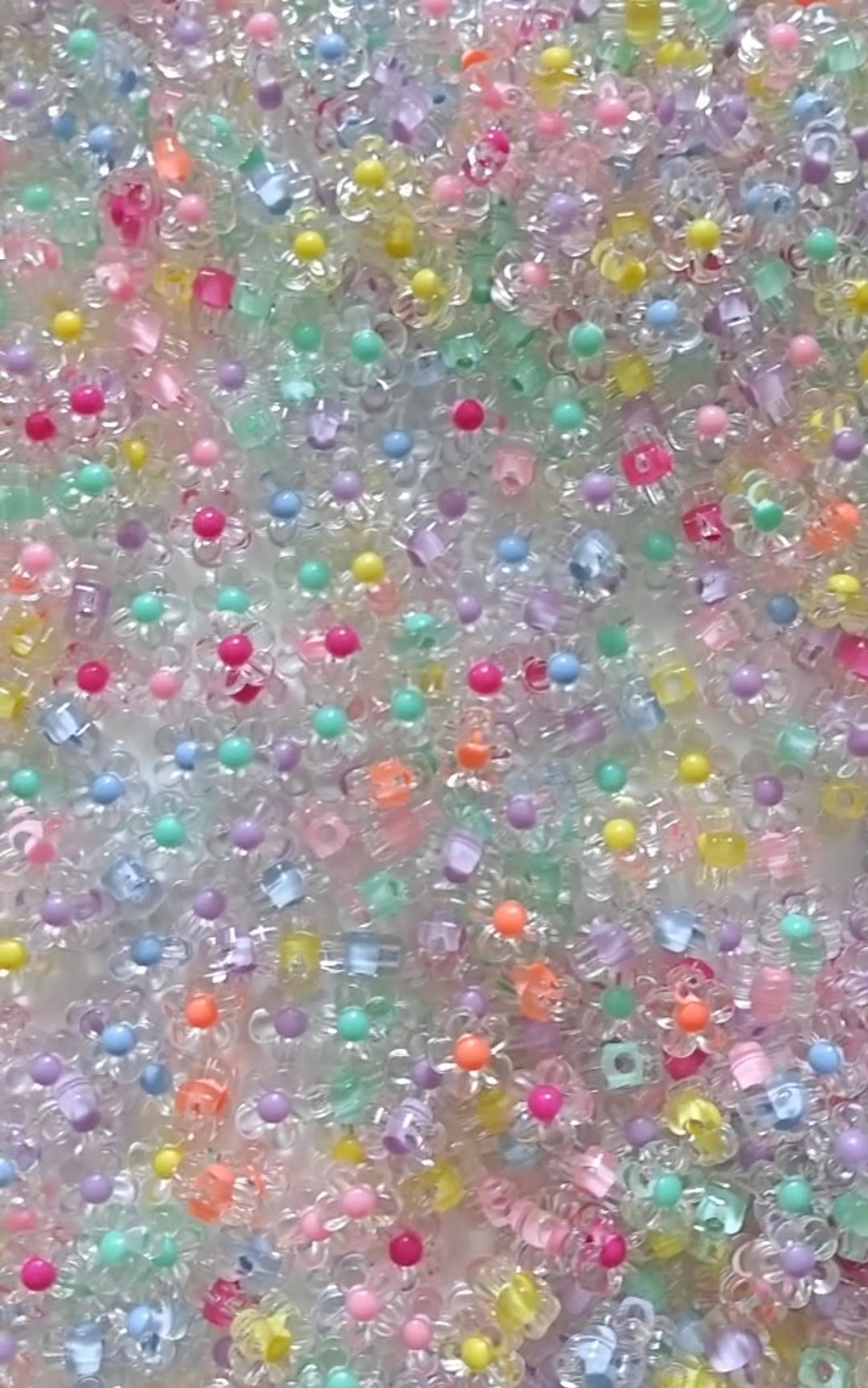 Flower Acrylic Beads - 20gms (approx. 35-38 pieces)