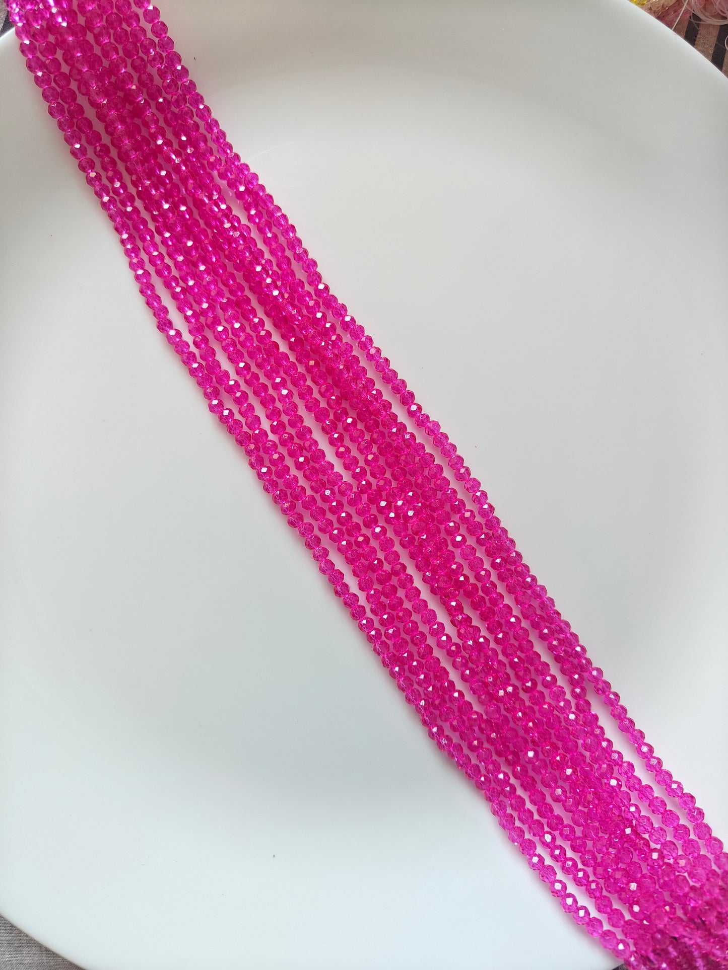 4mm Crystal Beads Rani Pink