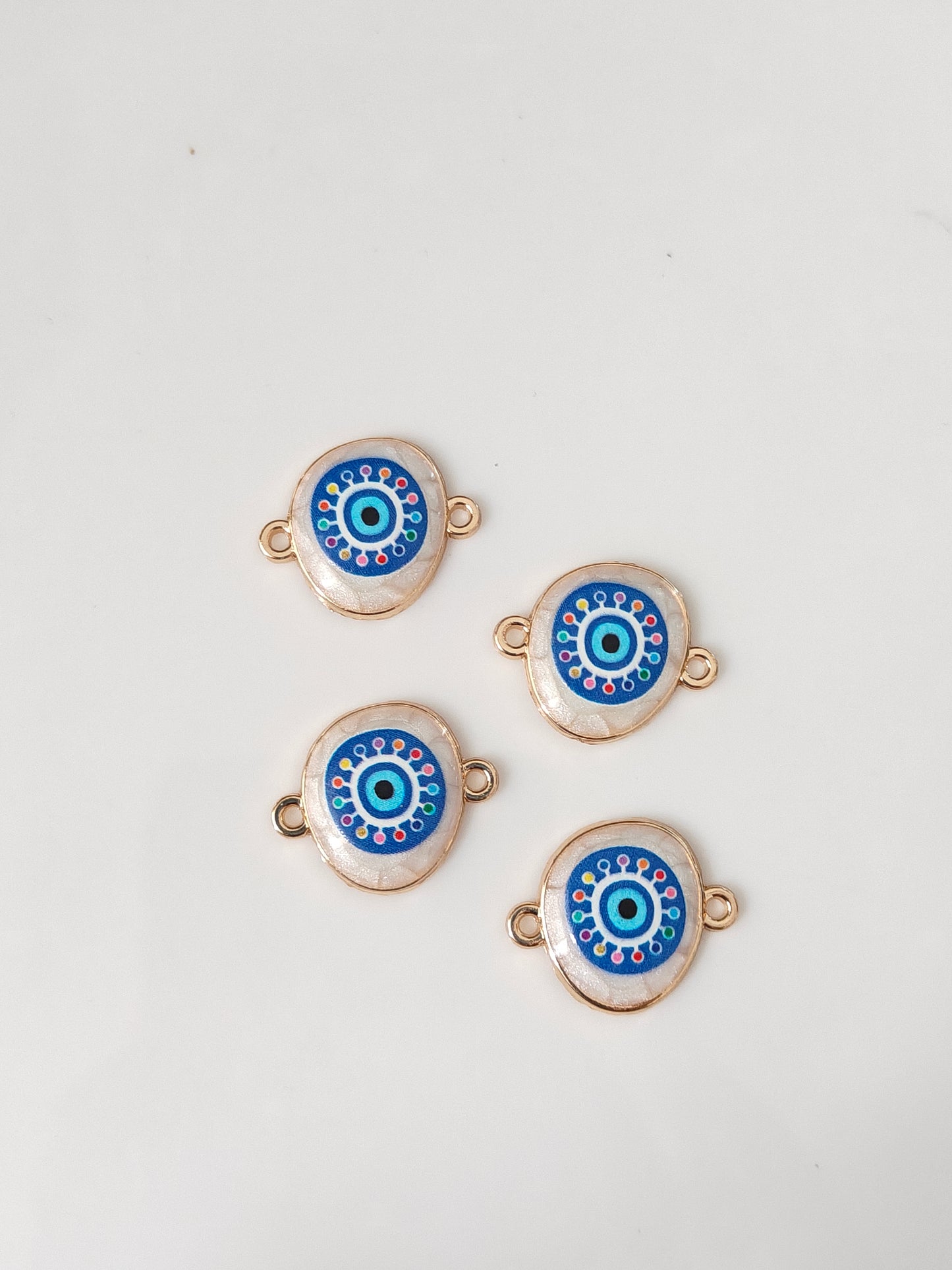 Oval Evil Eye Connector Charm - 1 Piece