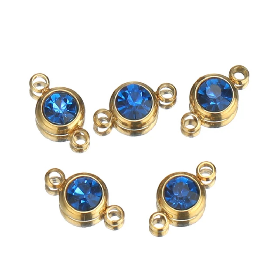 18K Gold Plated Round Connector Charm - 1 Piece