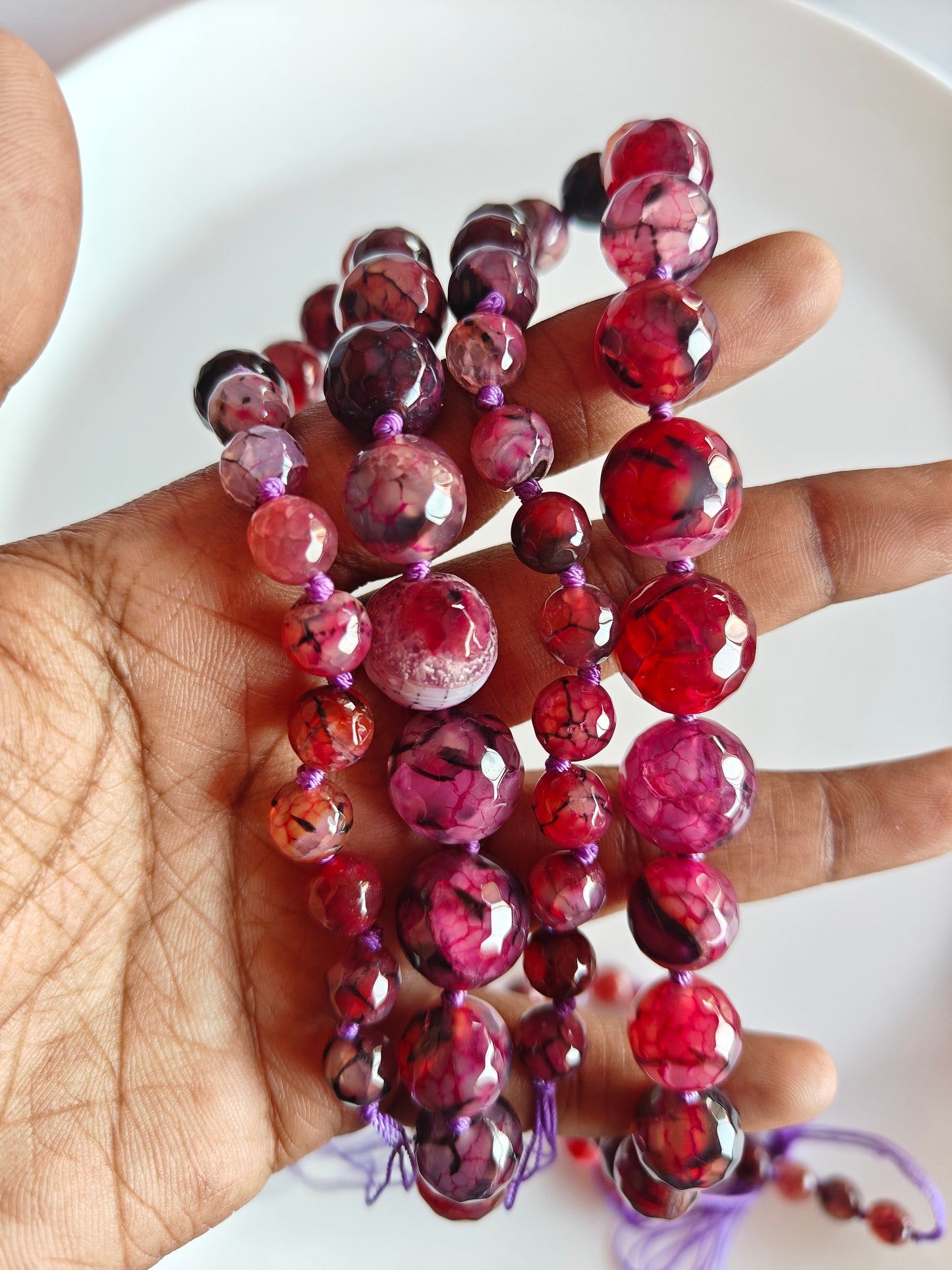 Magenta Multi size Beads - 1 String