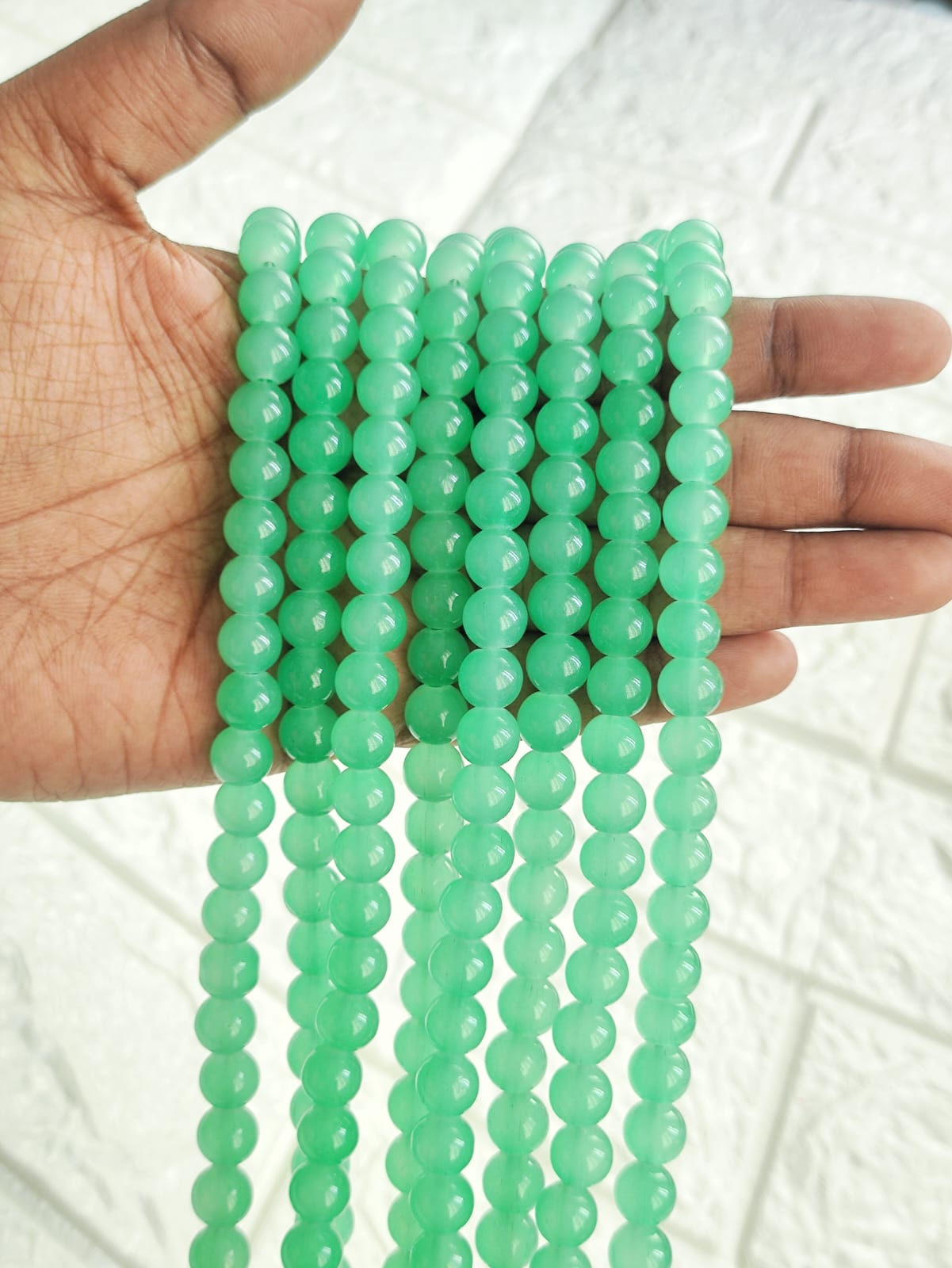 Jelly Beads Green - approx. 100 beads