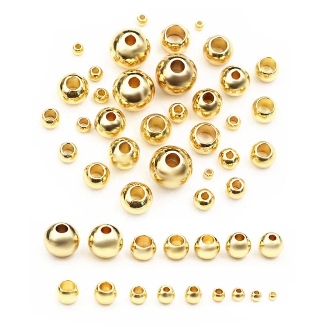 Stainless Steel Round Spacer Beads - Pack of 10 Pieces
