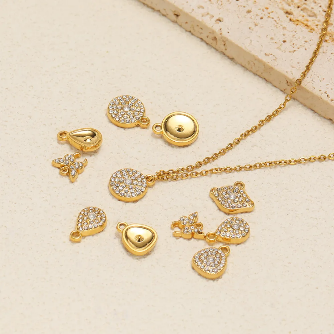 Butterfly Zircon SS 18k Gold PVD Plated Charm - 1 Piece