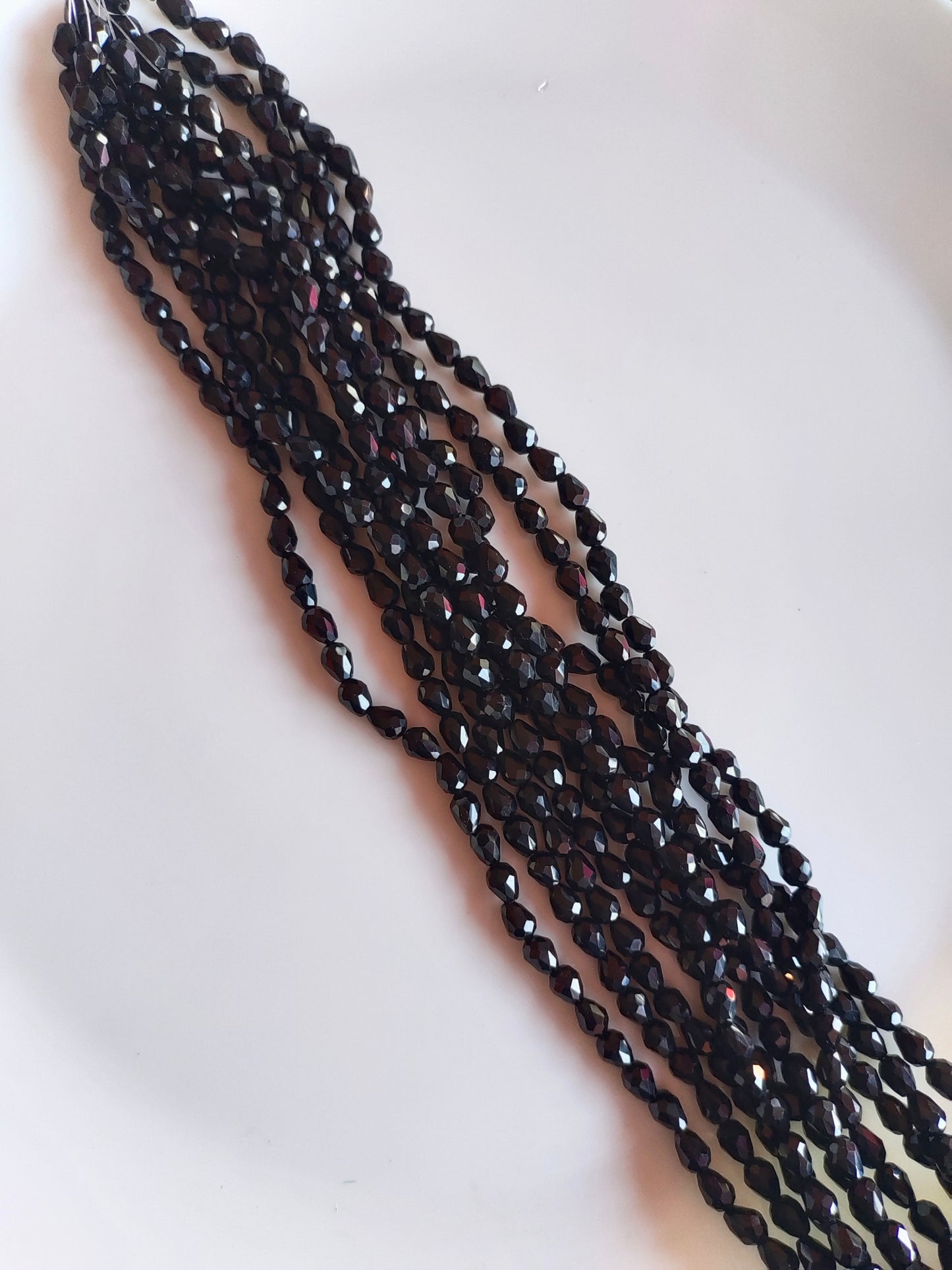 Drop 8*5mm Crystal Beads Black
