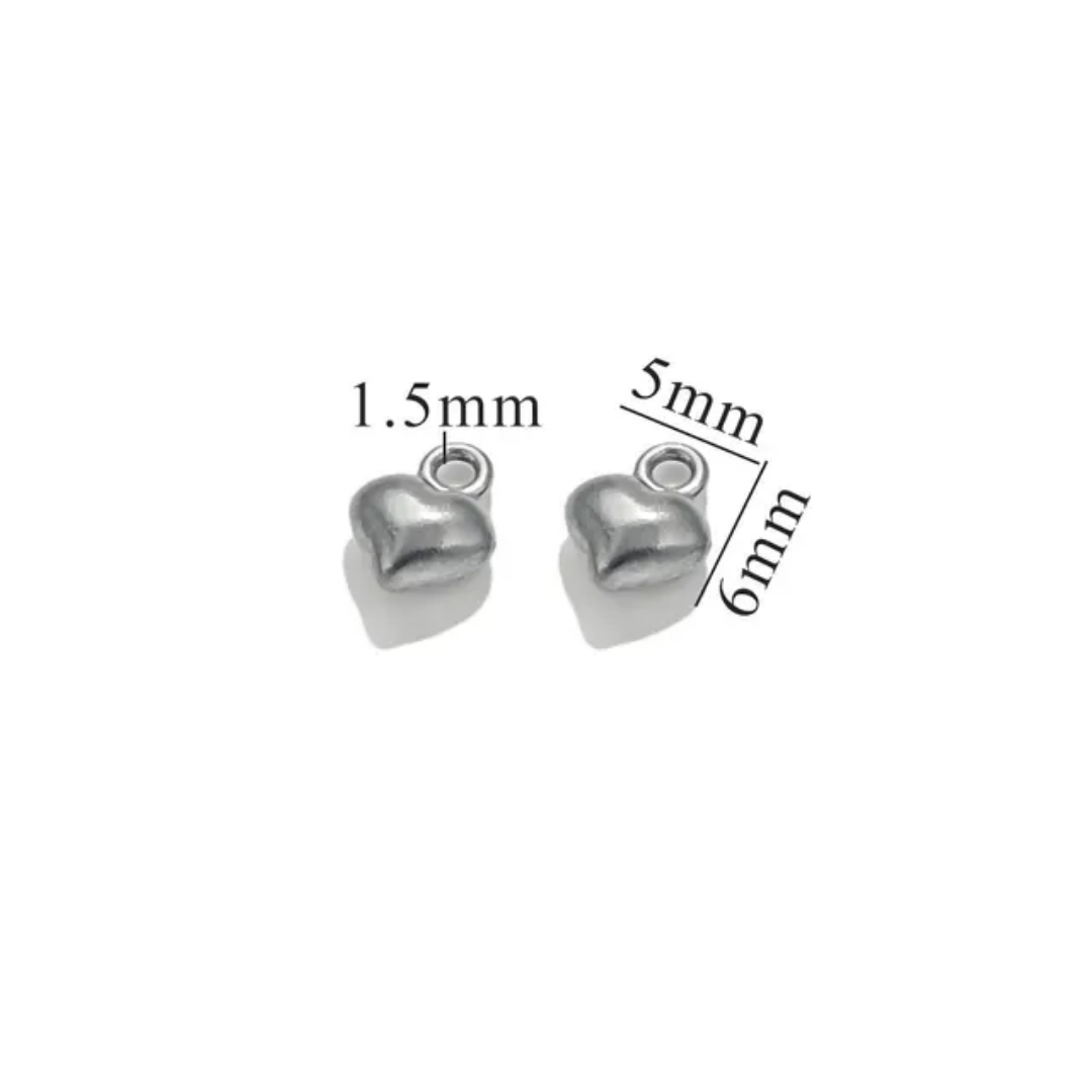 Mini Heart Bubble Stainless Steel Charm - 1 Piece