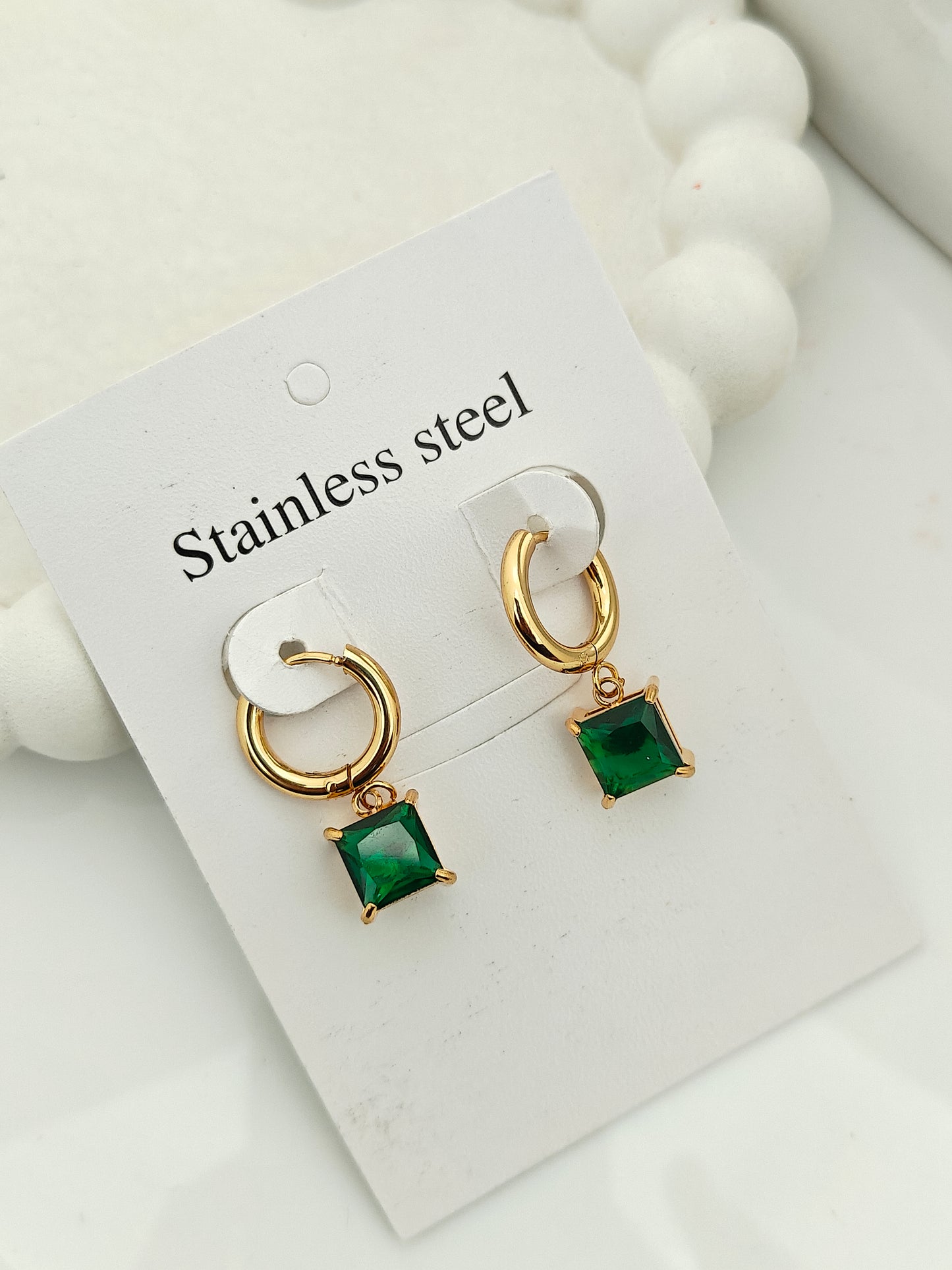Luxe Emerald Hoops