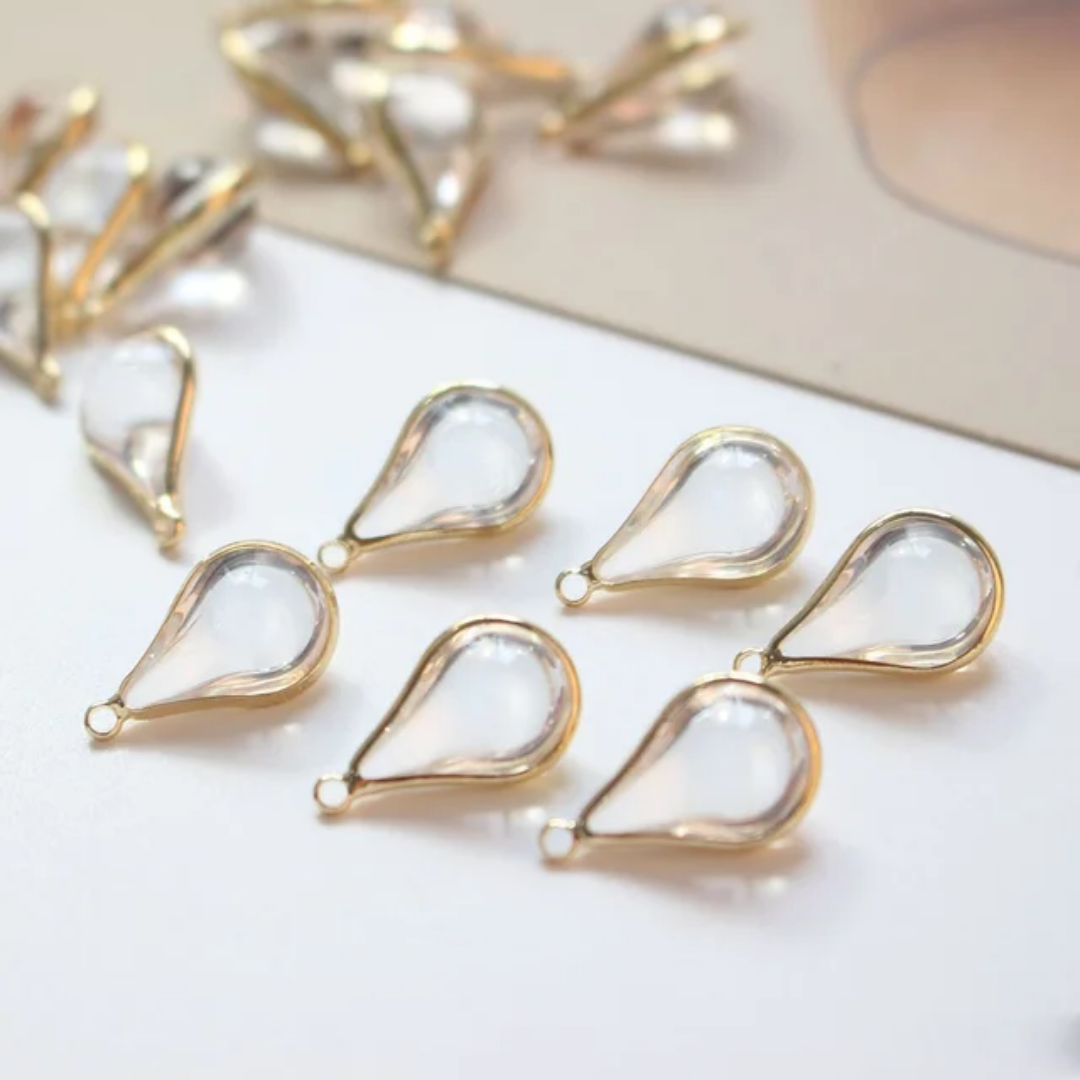 3D Droplet Charm 18*10mm 14k Gold Plated - 1 Piece
