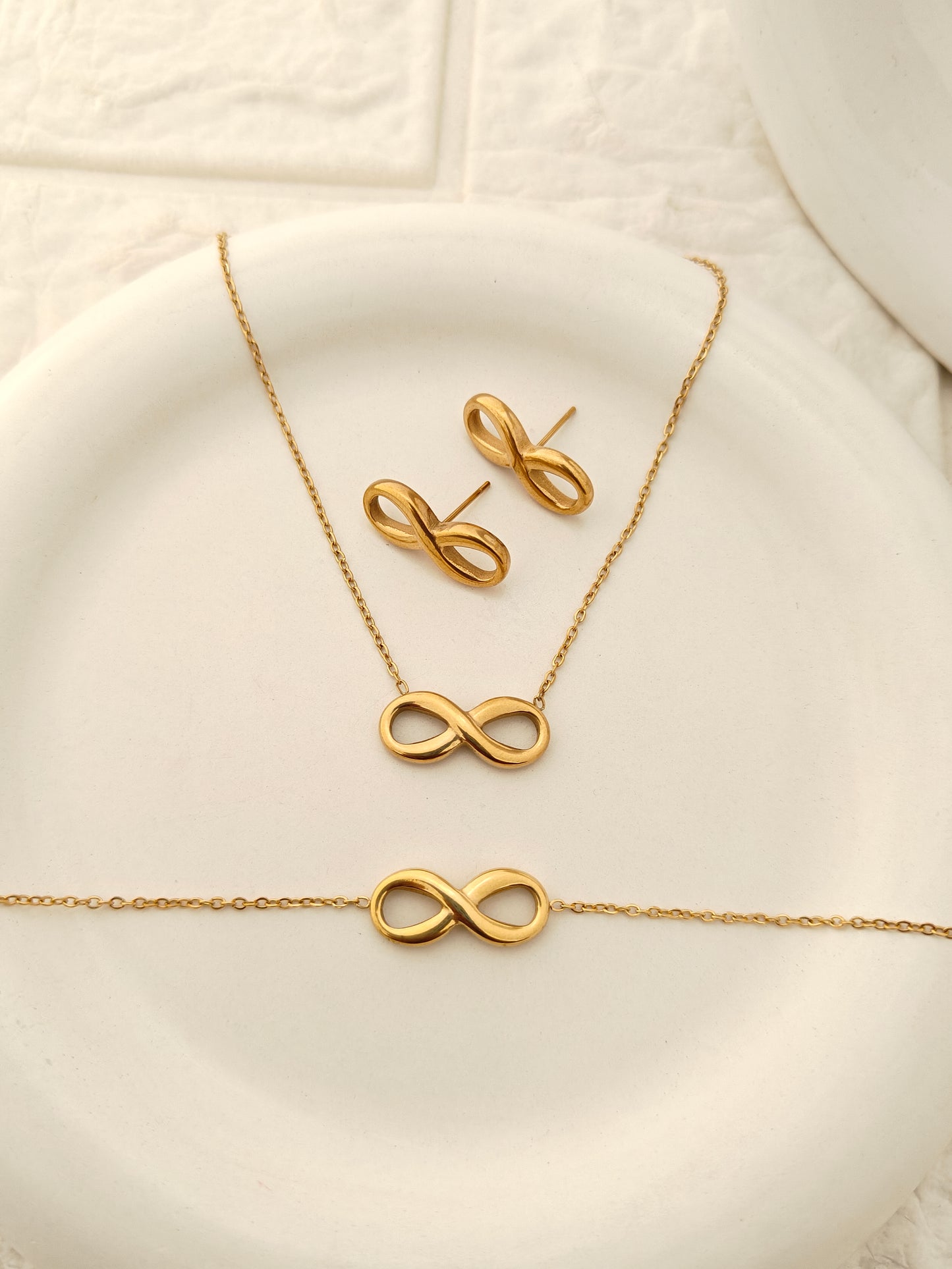 Infinity Combo Set - Stud, Bracelet, Chain