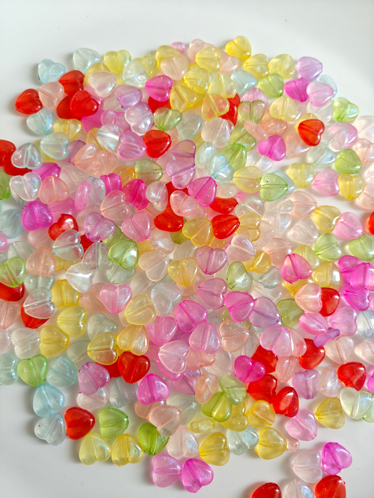 Glow In Dark Heart Beads 20g (45-50 pieces)