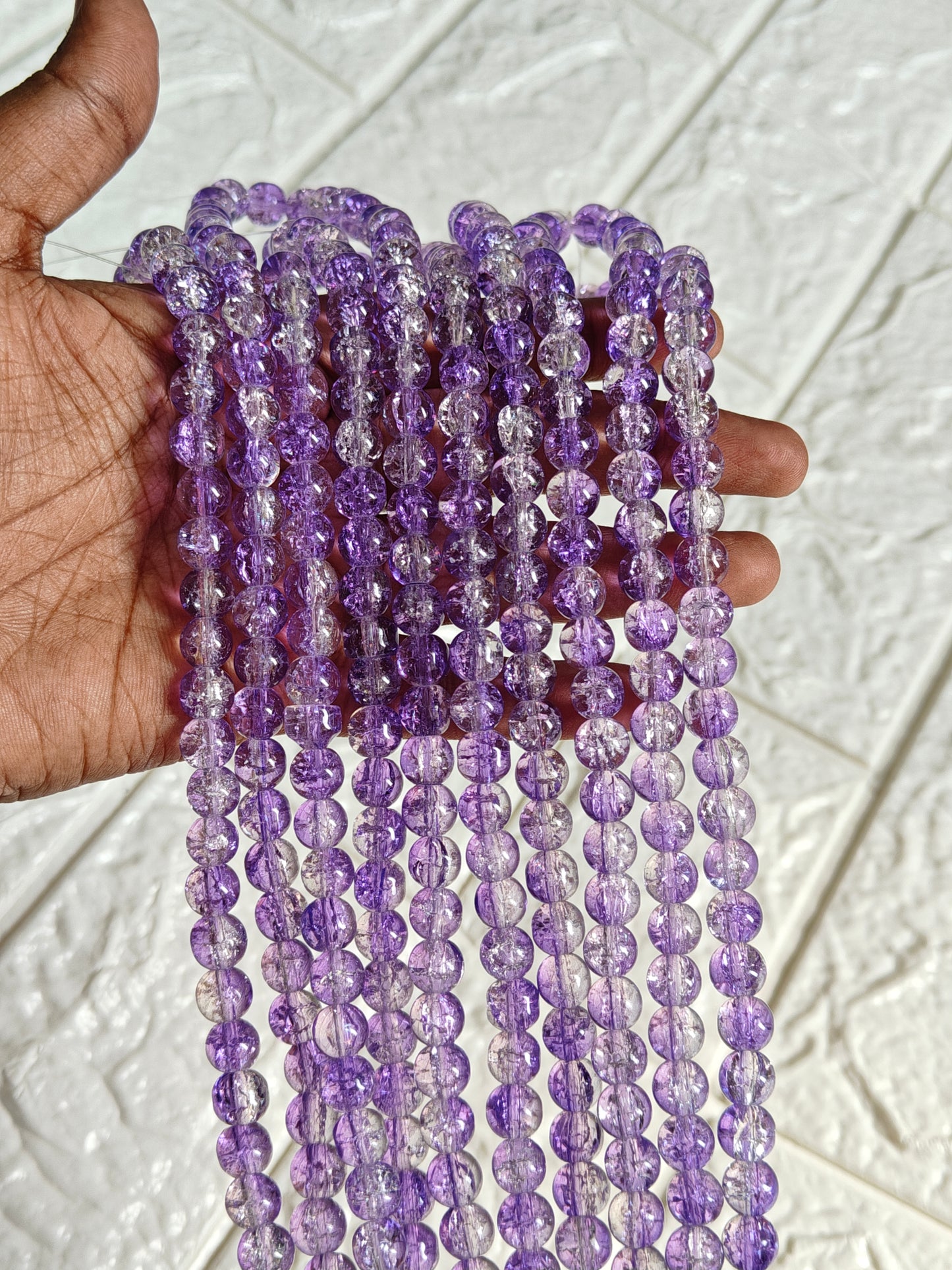 Dual Shade Crackle Beads - approx. 100 beads