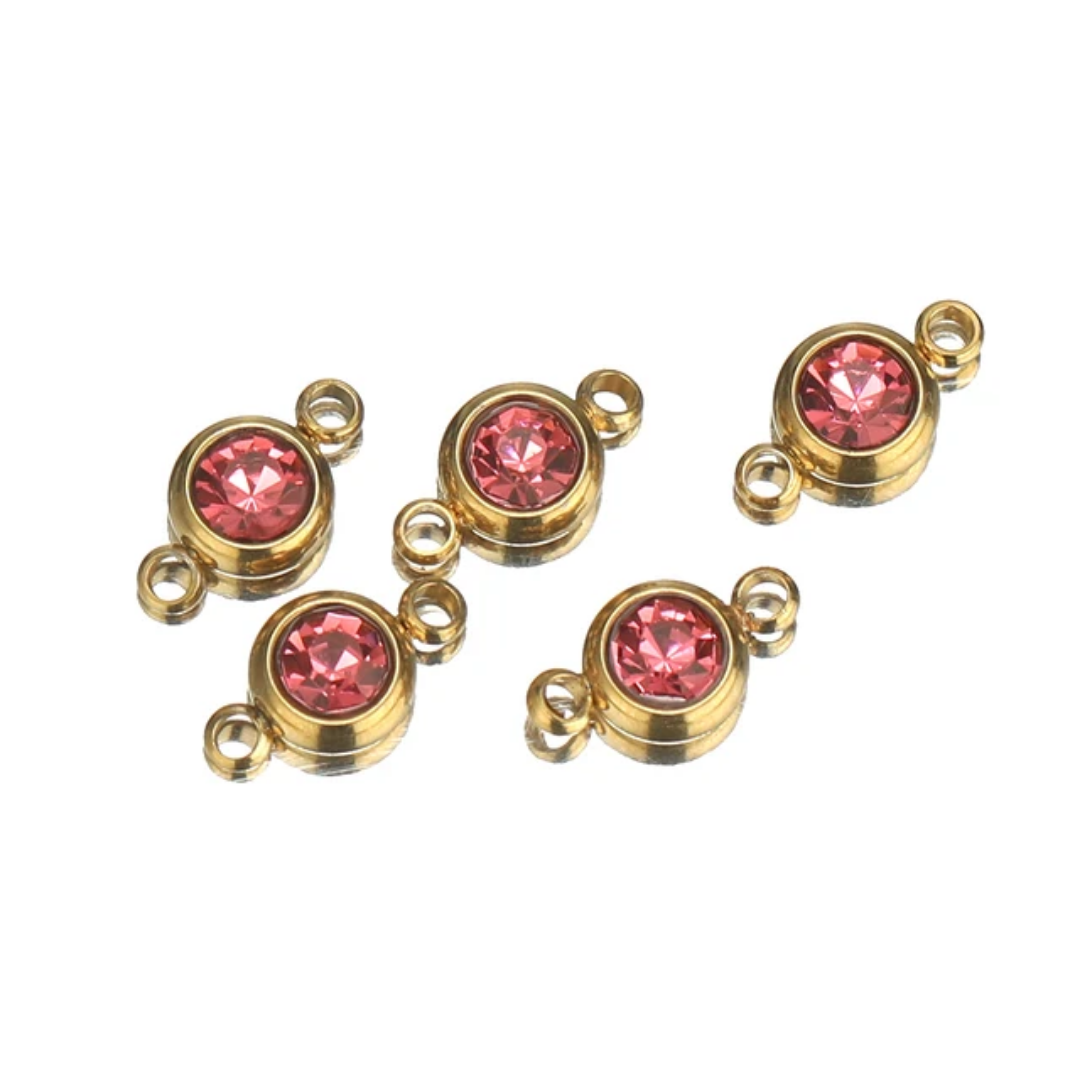 18K Gold Plated Round Connector Charm - 1 Piece