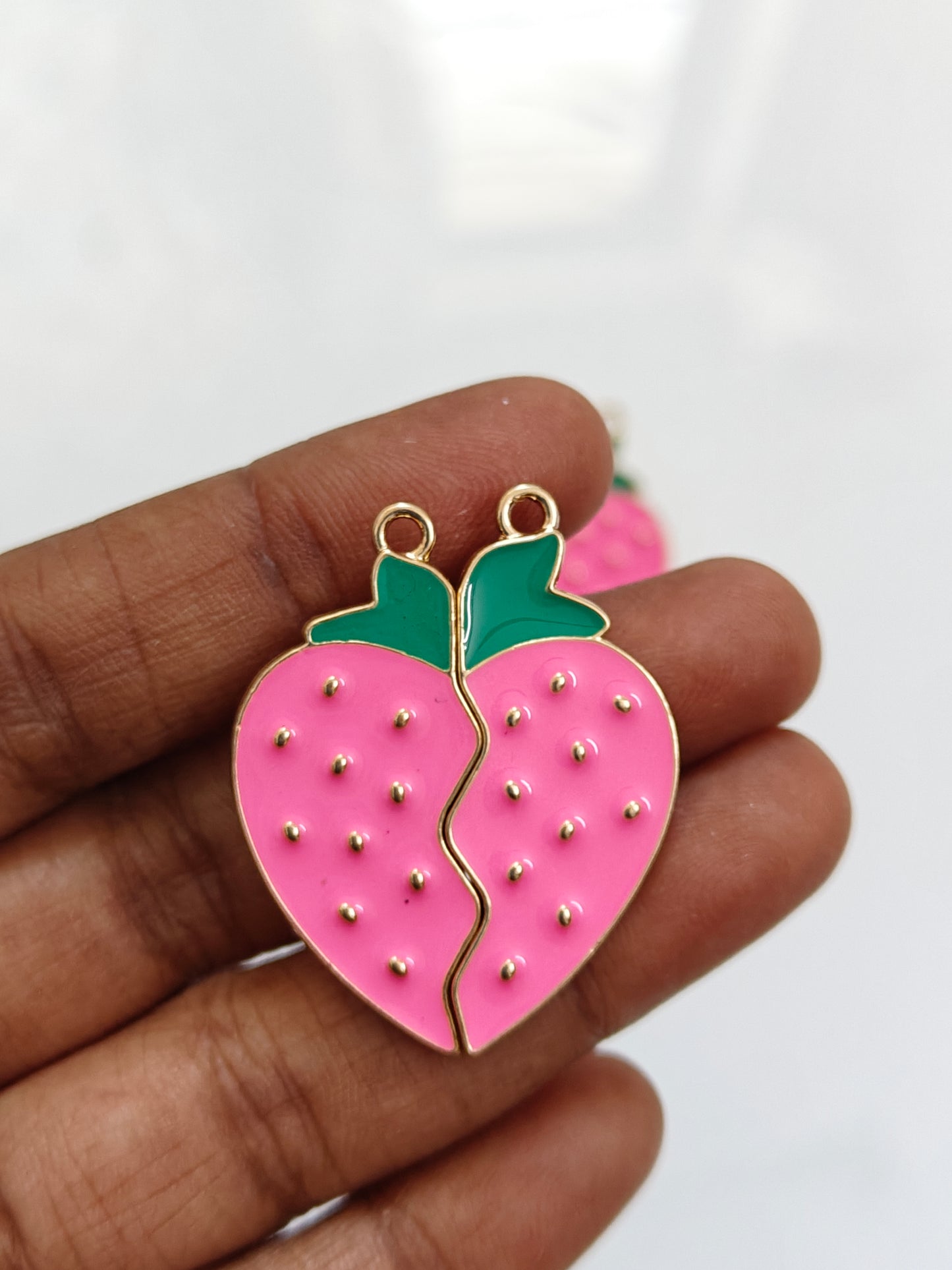 Strawberry Magnetic Connector Charm - 1 Piece