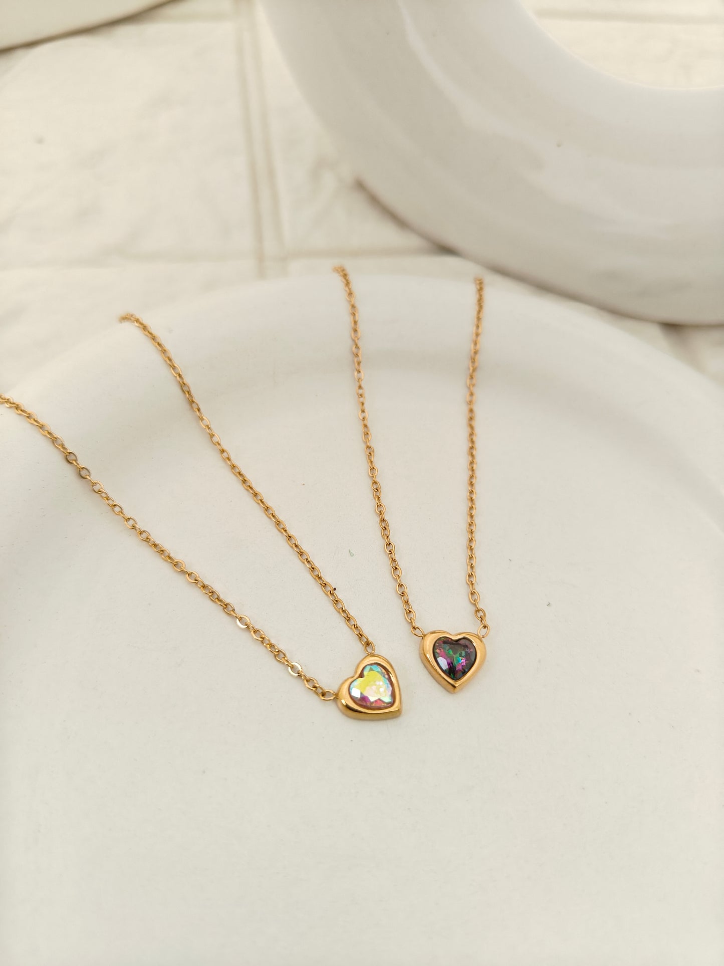 Mini Holographic Heart Necklace