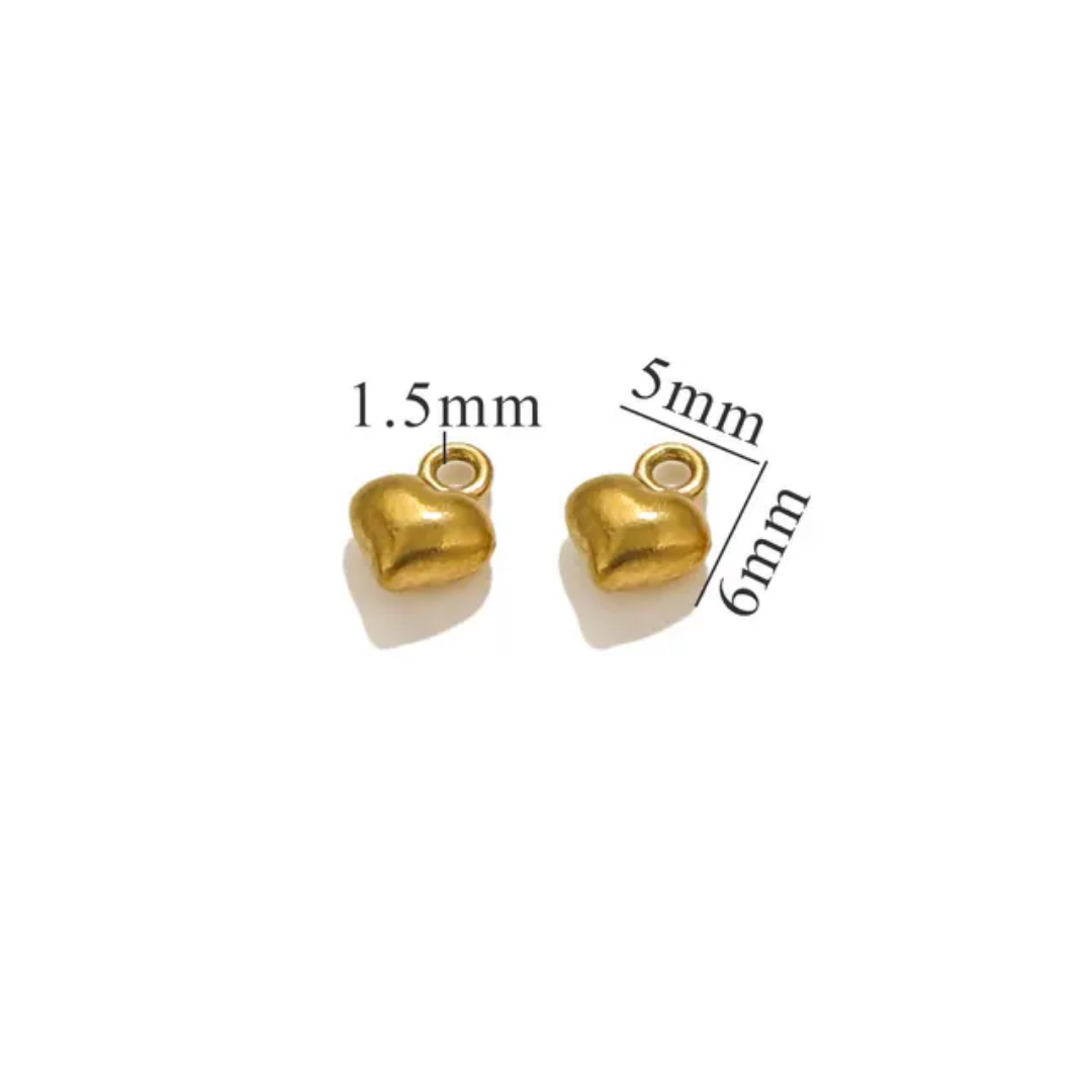 Mini Heart Bubble SS 18k Gold PVD Plated Charm - 1 Piece